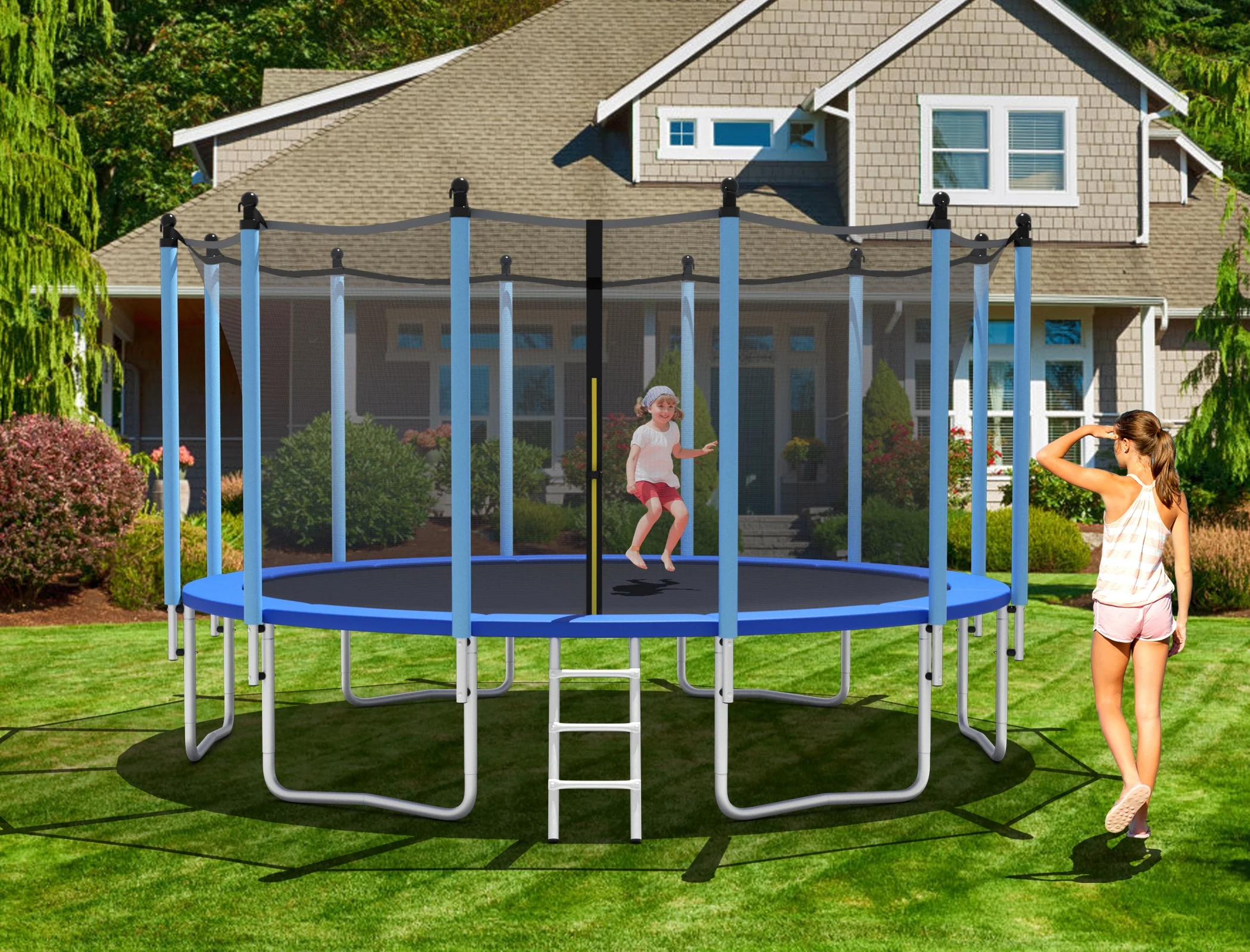 Outdoor Trampoline with Safety Closure Net - Image 25