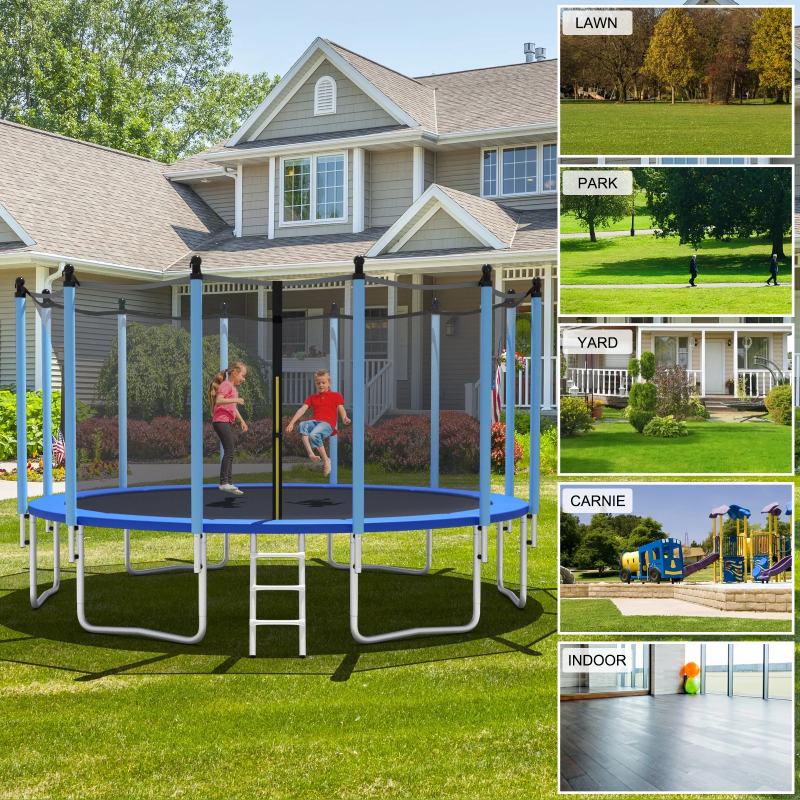 Outdoor Trampoline with Safety Closure Net - Image 30