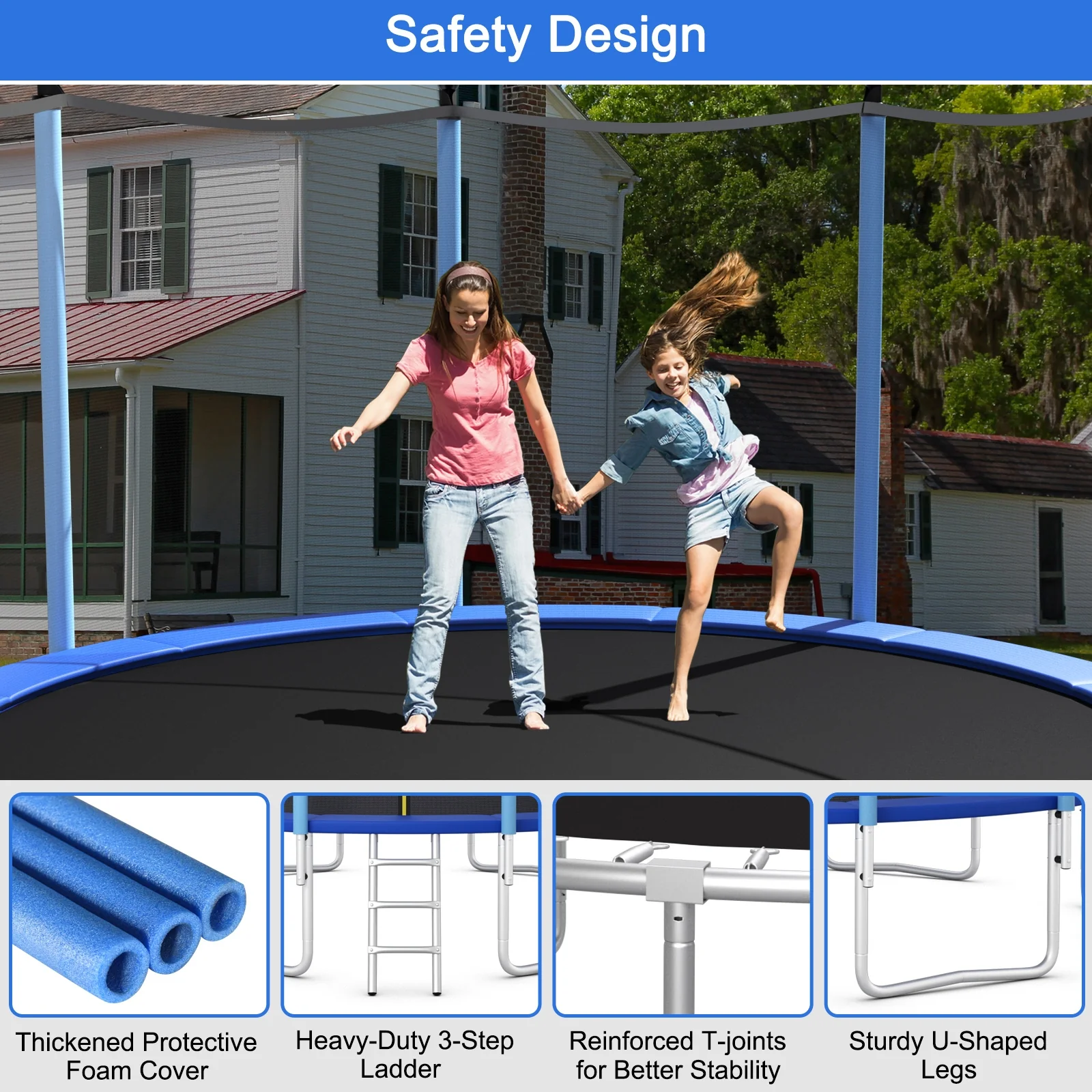 Outdoor Trampoline with Safety Closure Net - Image 32