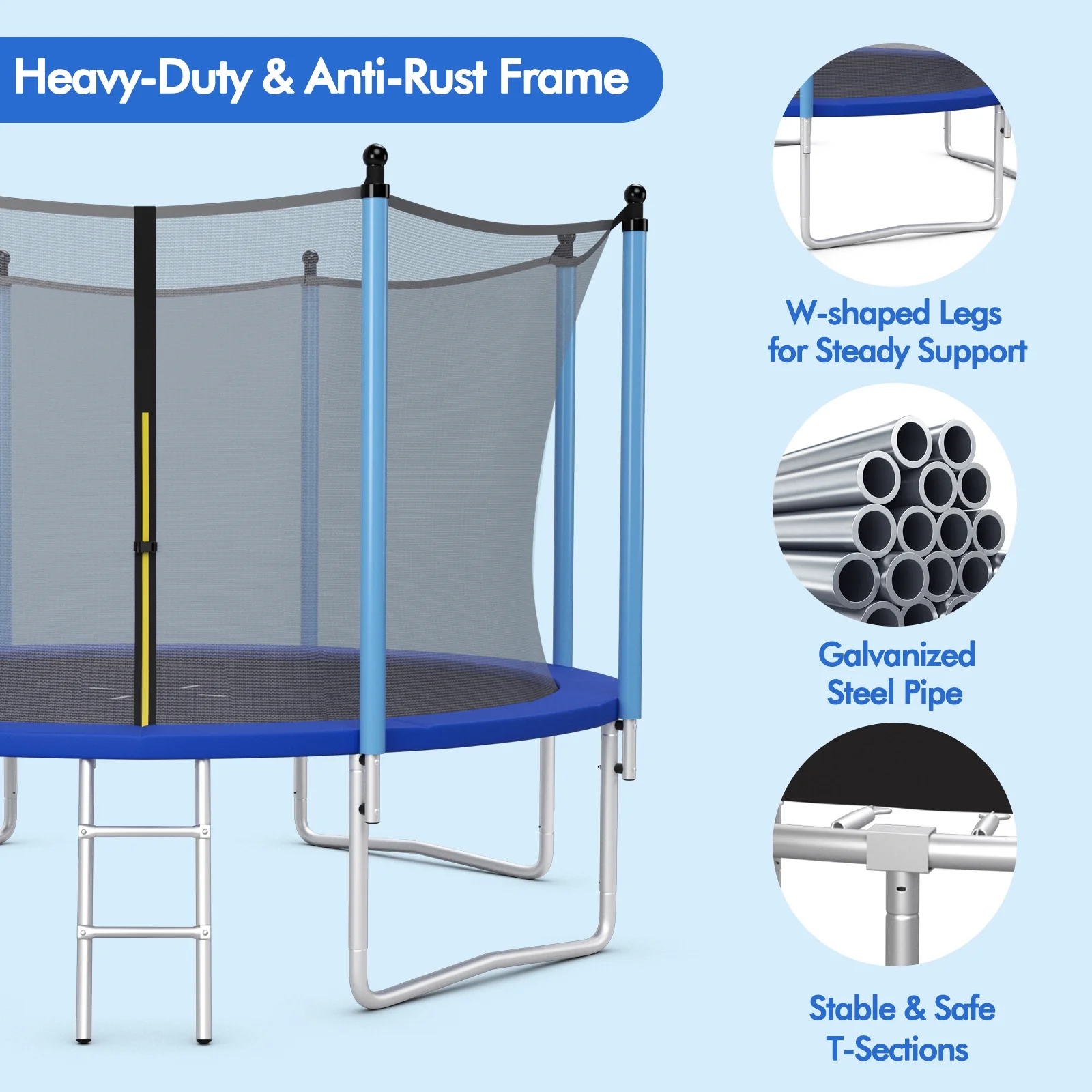 Outdoor Trampoline with Safety Closure Net - Image 45