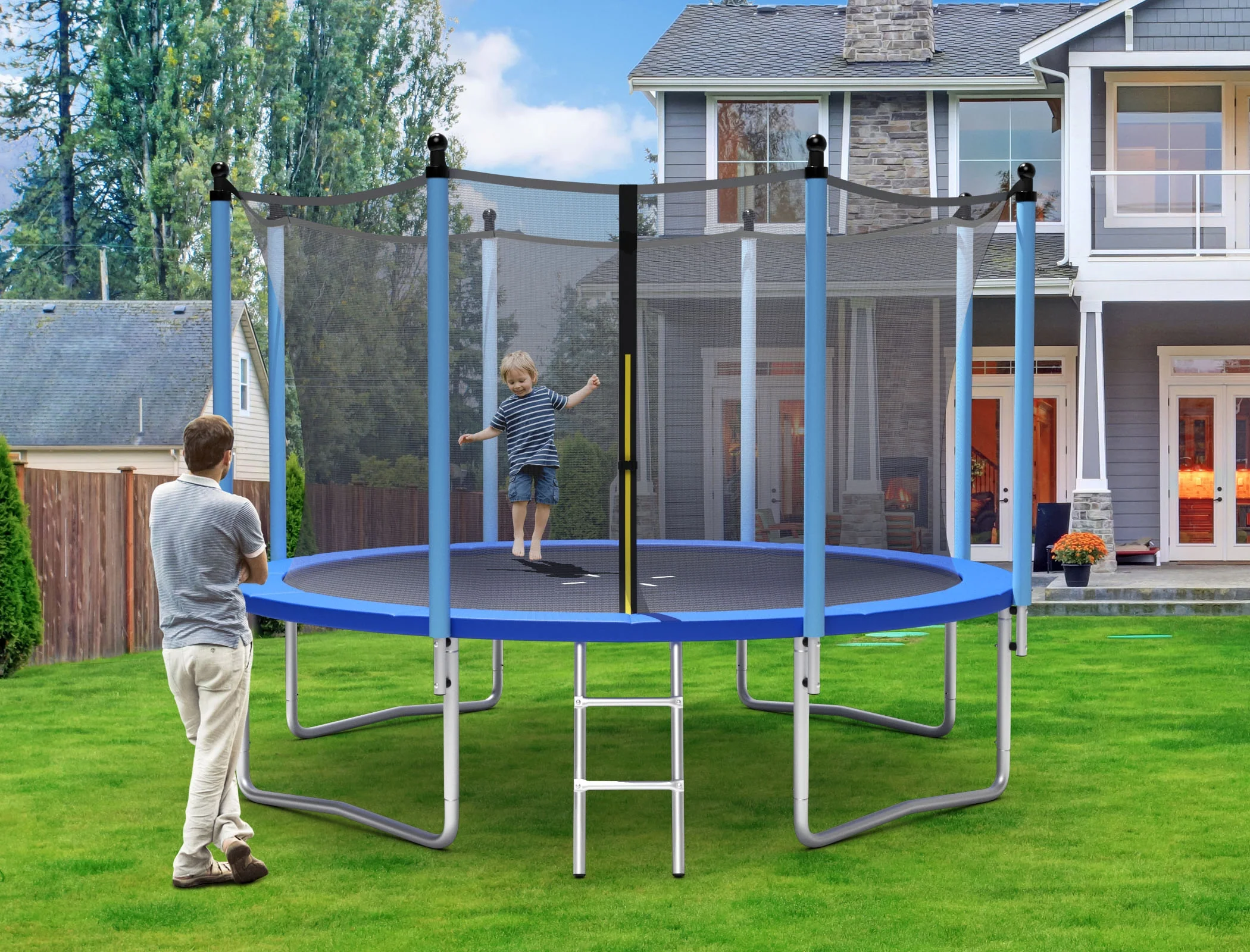 Outdoor Trampoline with Safety Closure Net - Image 47