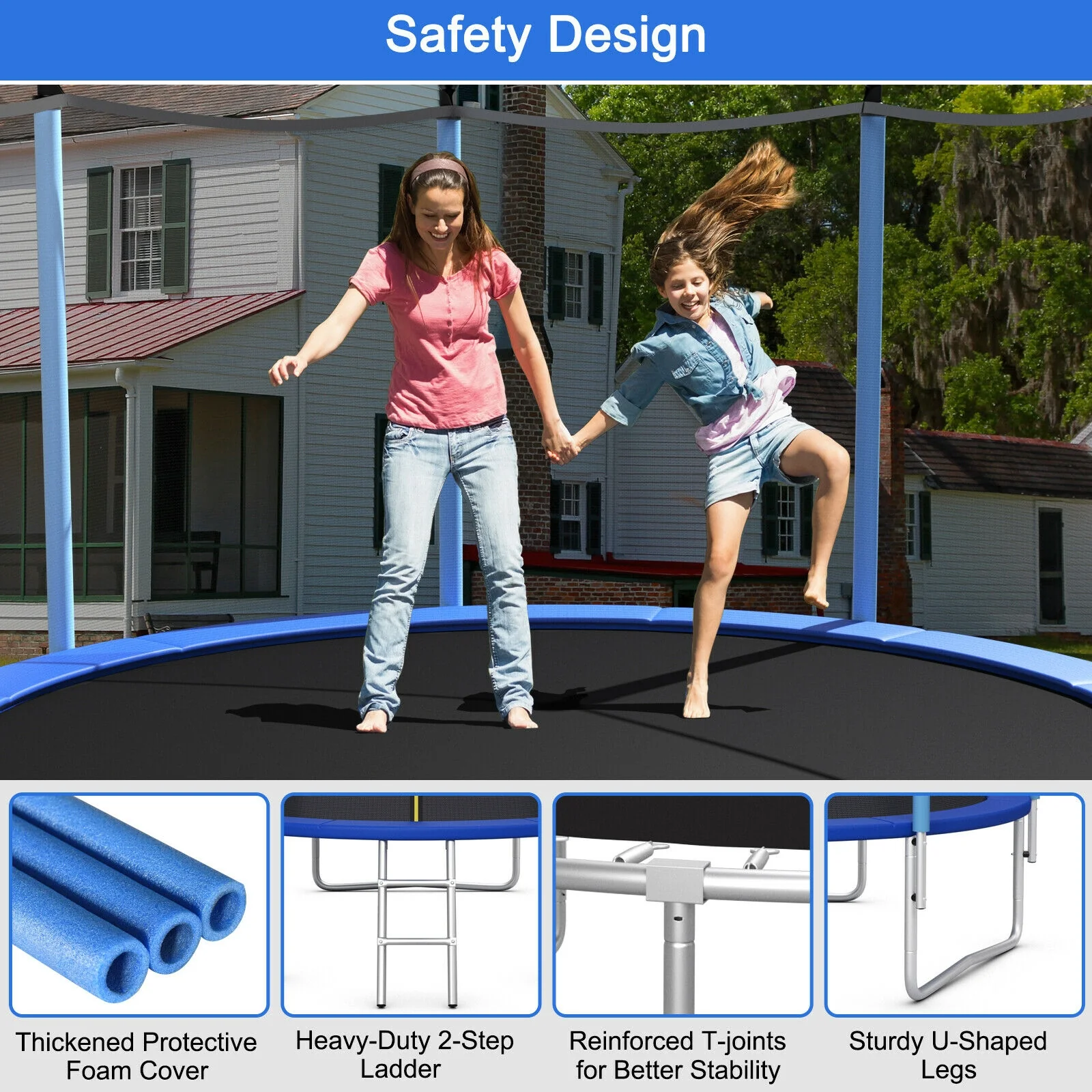 Outdoor Trampoline with Safety Closure Net - Image 6
