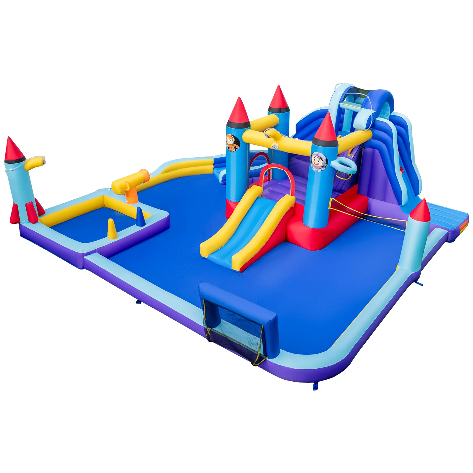 Rocket Theme Inflatable Water Slide Park with 1100W Blower - Image 3