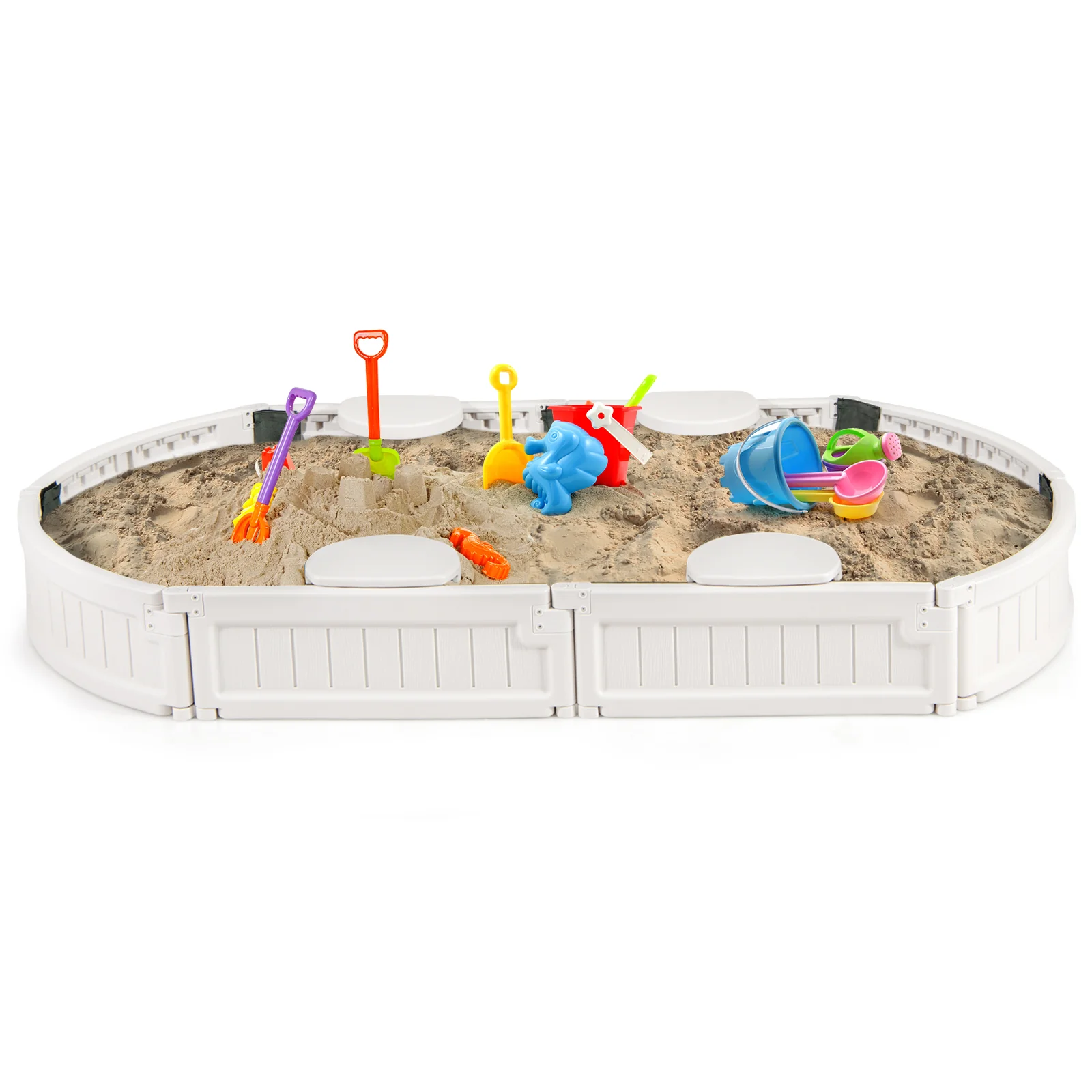 Sandbox with Built-in Corner Seat and Bottom Liner - Image 11