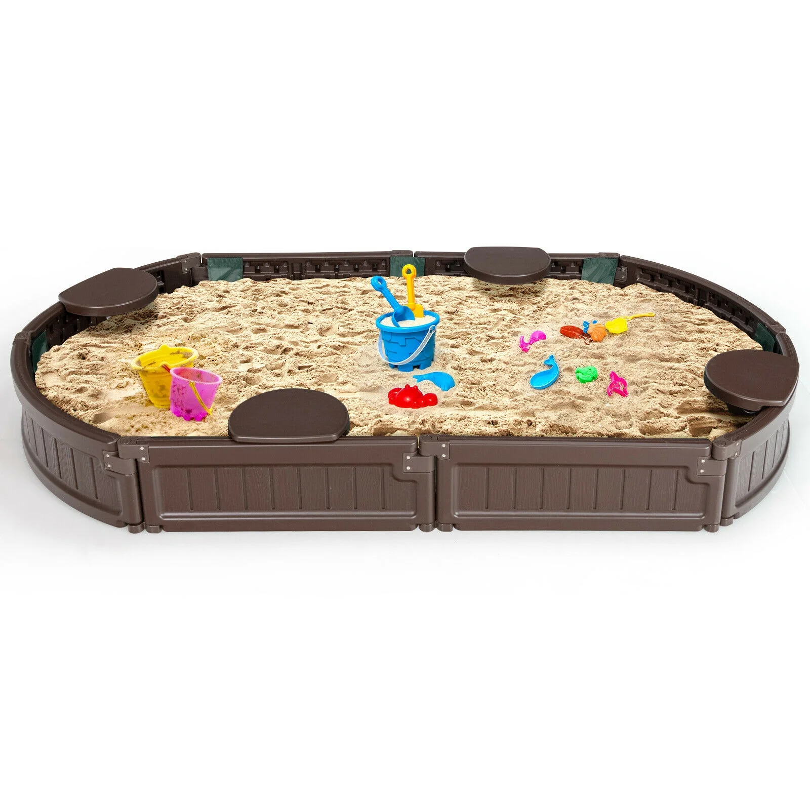 Sandbox with Built-in Corner Seat and Bottom Liner - Image 3