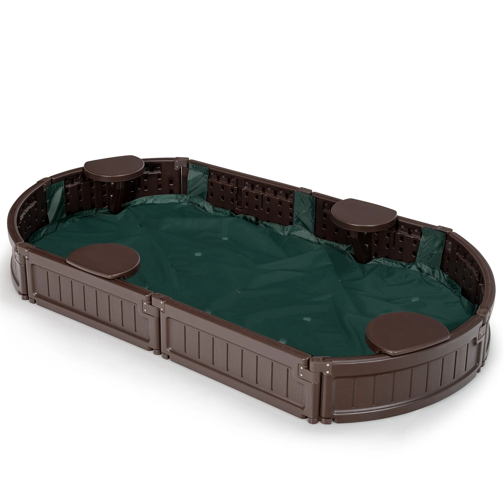 Sandbox with Built-in Corner Seat and Bottom Liner - Image 4