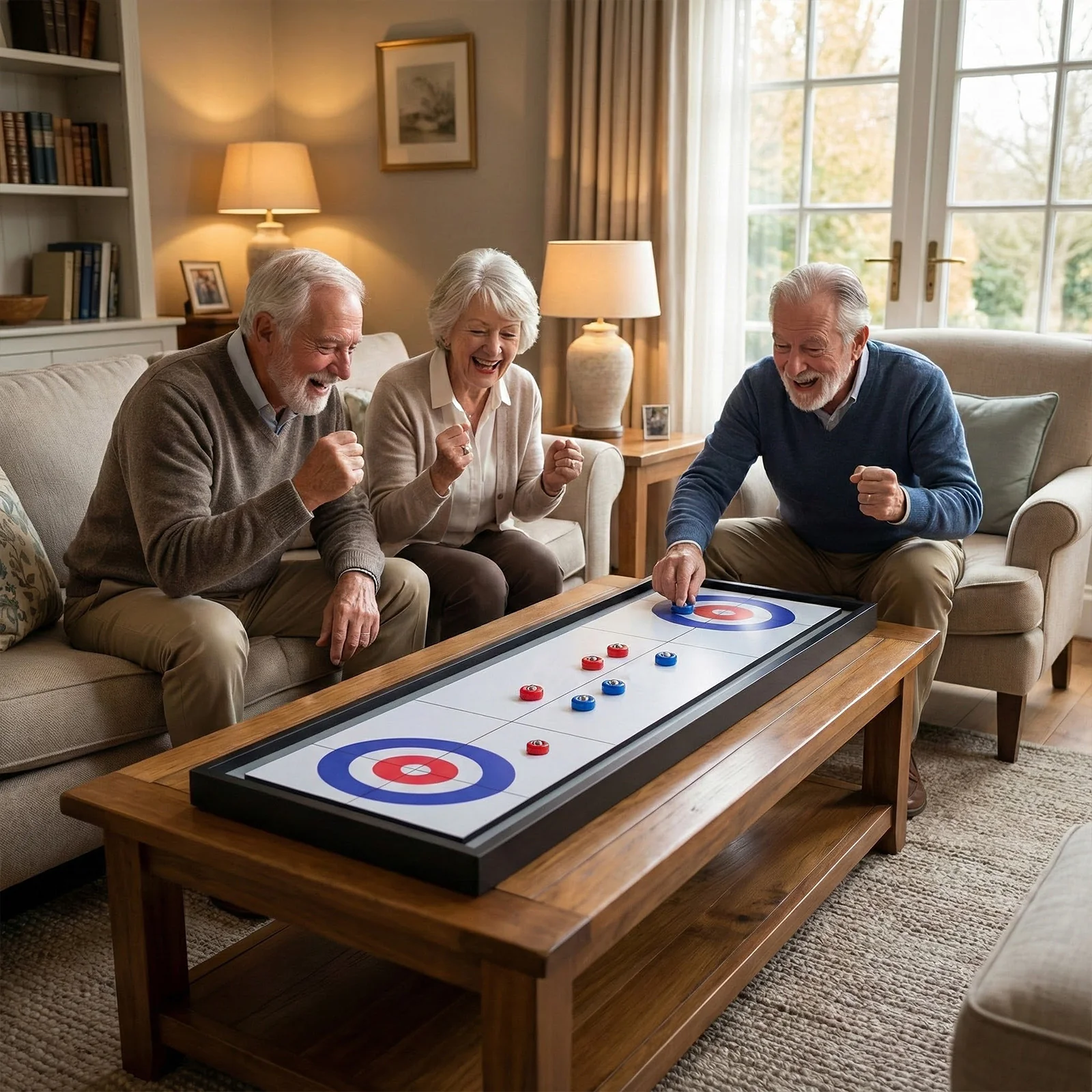 Shuffleboard and Curling 2 in 1 Board Game Portable 2-Sided Tabletop Shuffle Board Game - Image 5