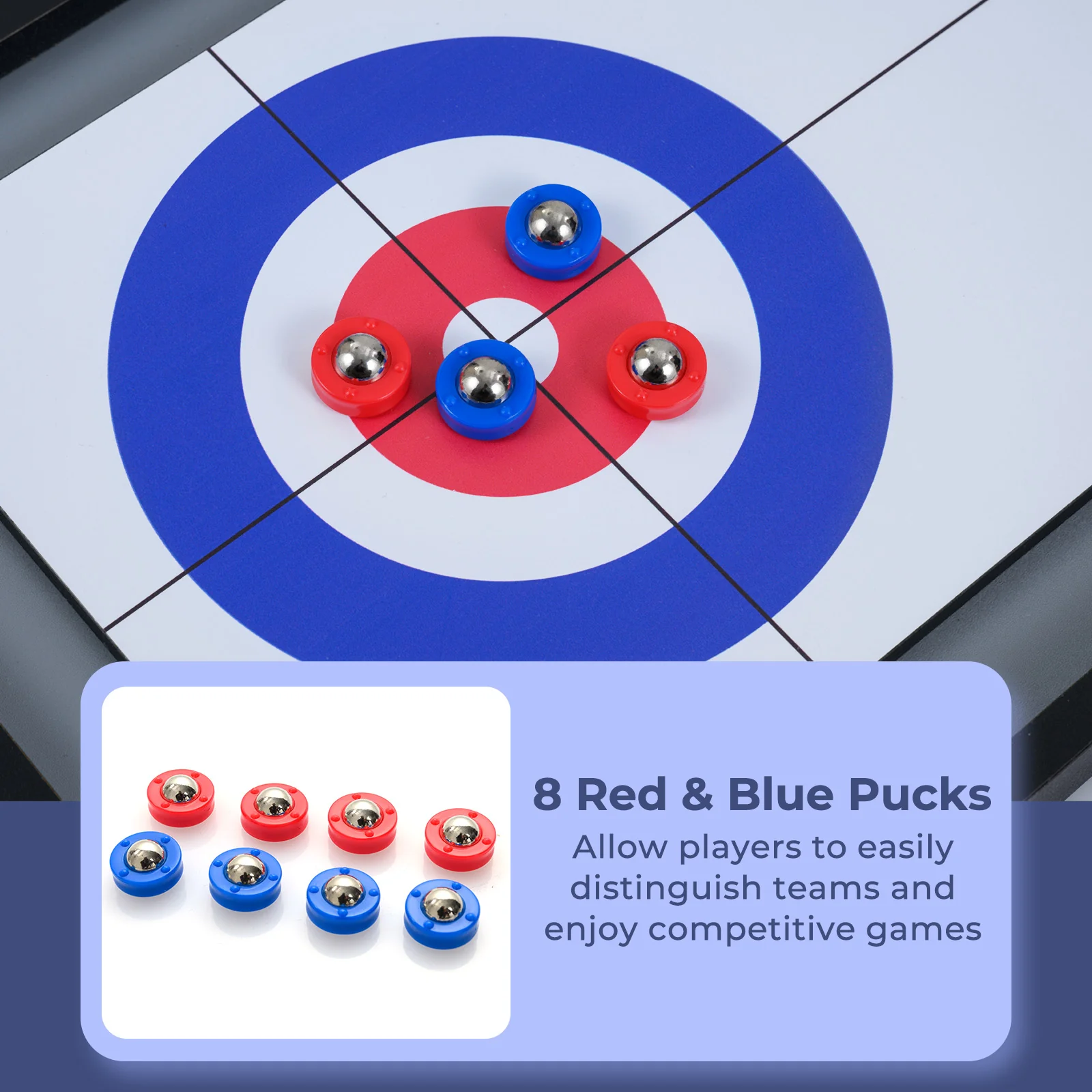 Shuffleboard and Curling 2 in 1 Board Game Portable 2-Sided Tabletop Shuffle Board Game - Image 8