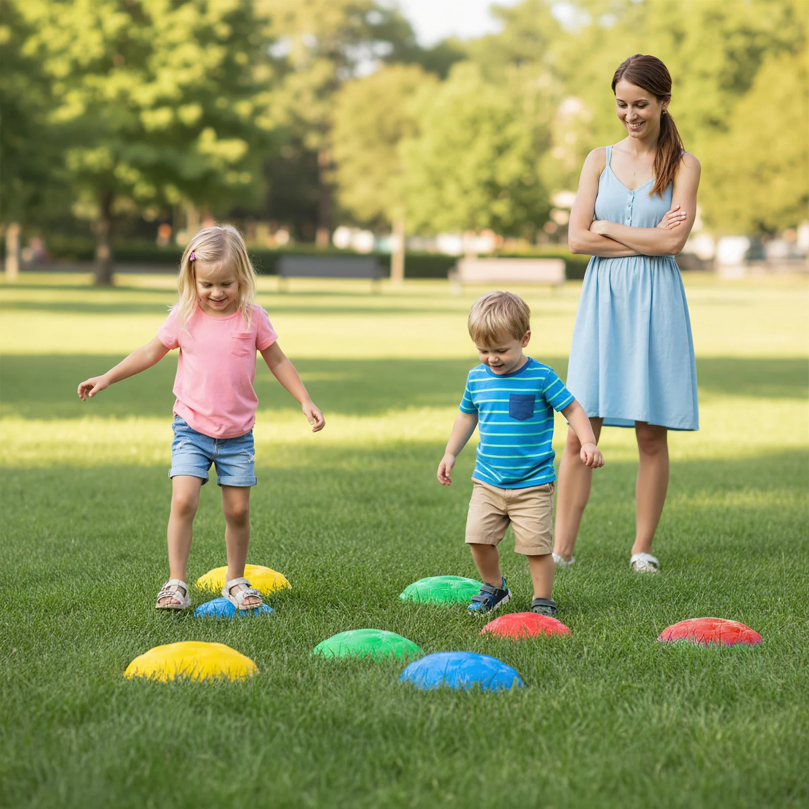Stepping Stones for Kids 8 PCS Non-Slip Toddler Stepping Stones Balance Sensory Toys-Multicolor - Image 2