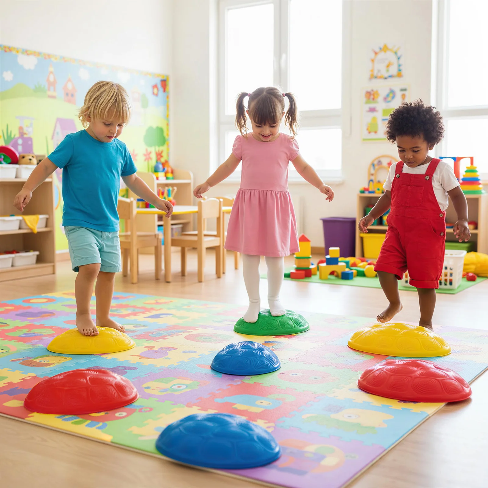 Stepping Stones for Kids 8 PCS Non-Slip Toddler Stepping Stones Balance Sensory Toys-Multicolor - Image 5
