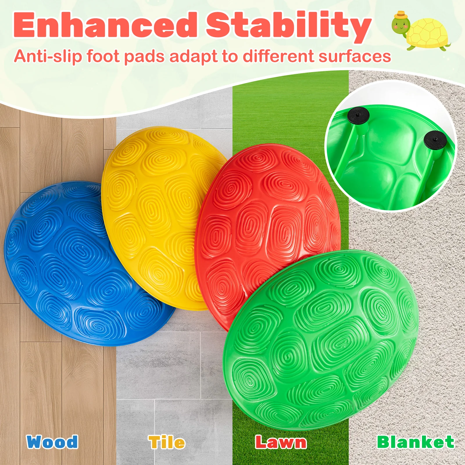 Stepping Stones for Kids 8 PCS Non-Slip Toddler Stepping Stones Balance Sensory Toys-Multicolor - Image 6