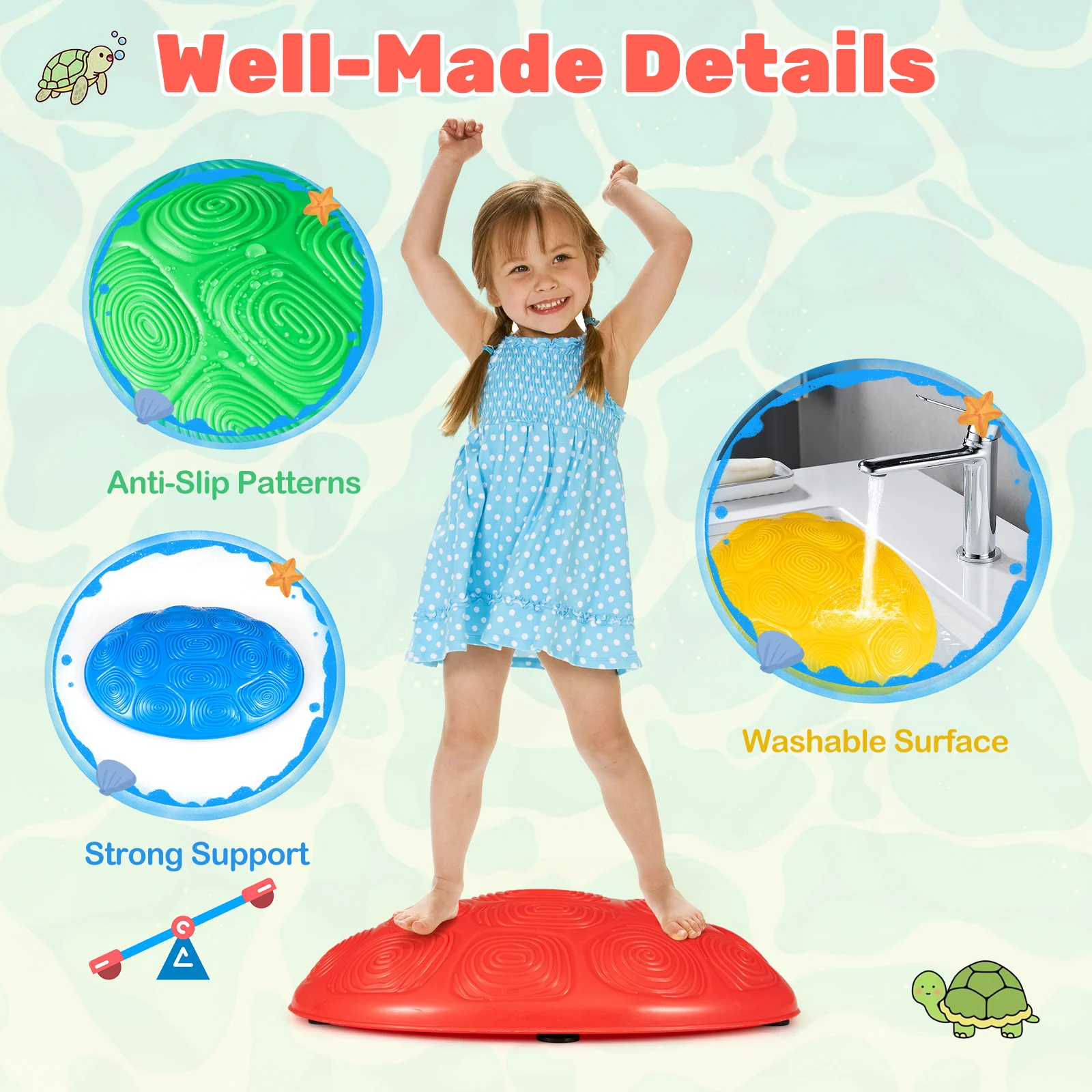 Stepping Stones for Kids 8 PCS Non-Slip Toddler Stepping Stones Balance Sensory Toys-Multicolor - Image 7