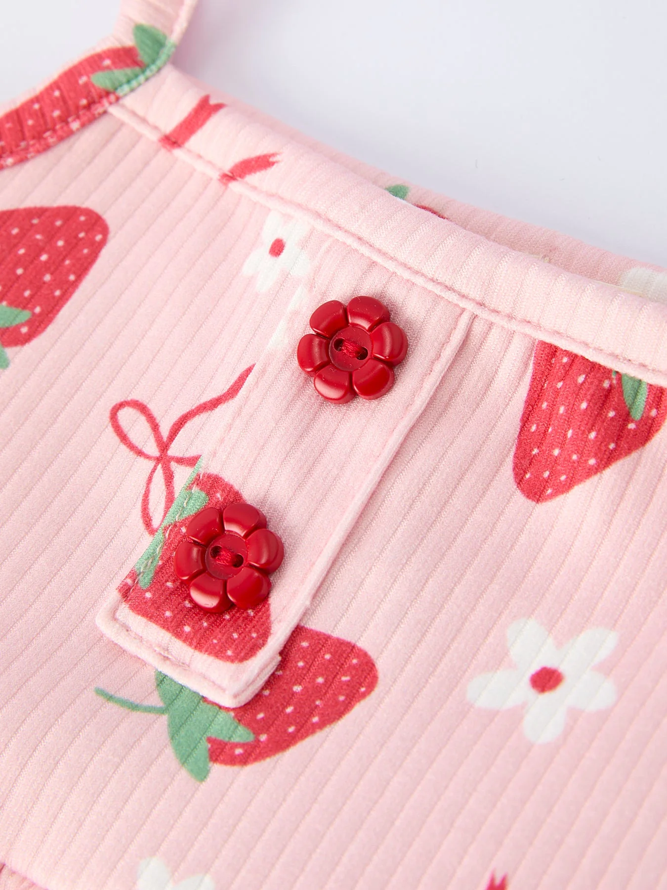 Strawberry Bow Baby Girls Short Sleeves Bloomer Set - Image 3