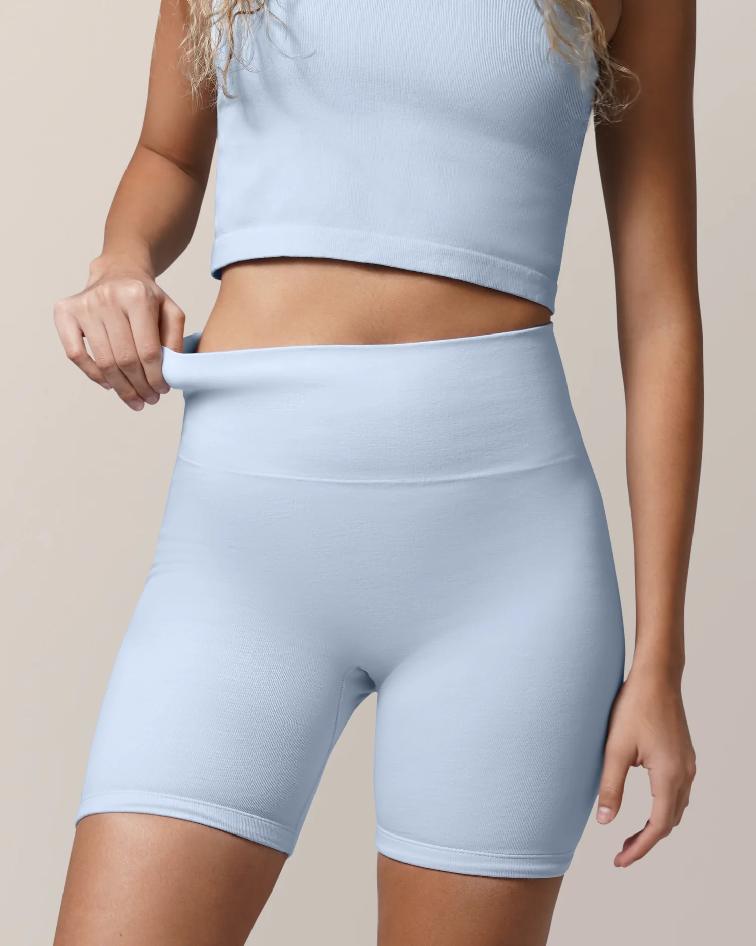 Sublime® Bamboo Maternity & Postpartum Bike Short | French Blue - Image 5