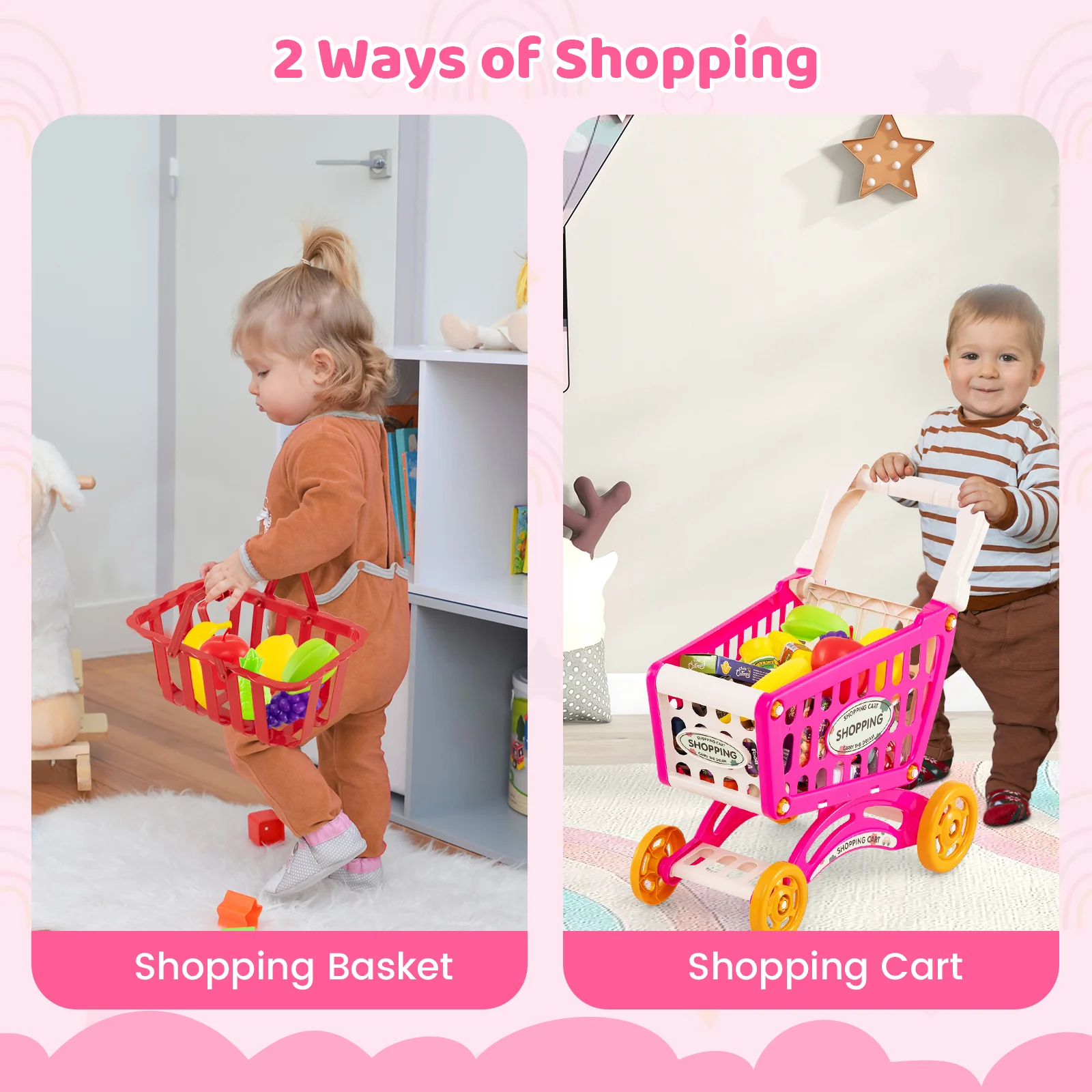 Supermarket Playset for Kids 76 PCS Pretend Play Grocery Store Set with Shopping Cart - Image 15