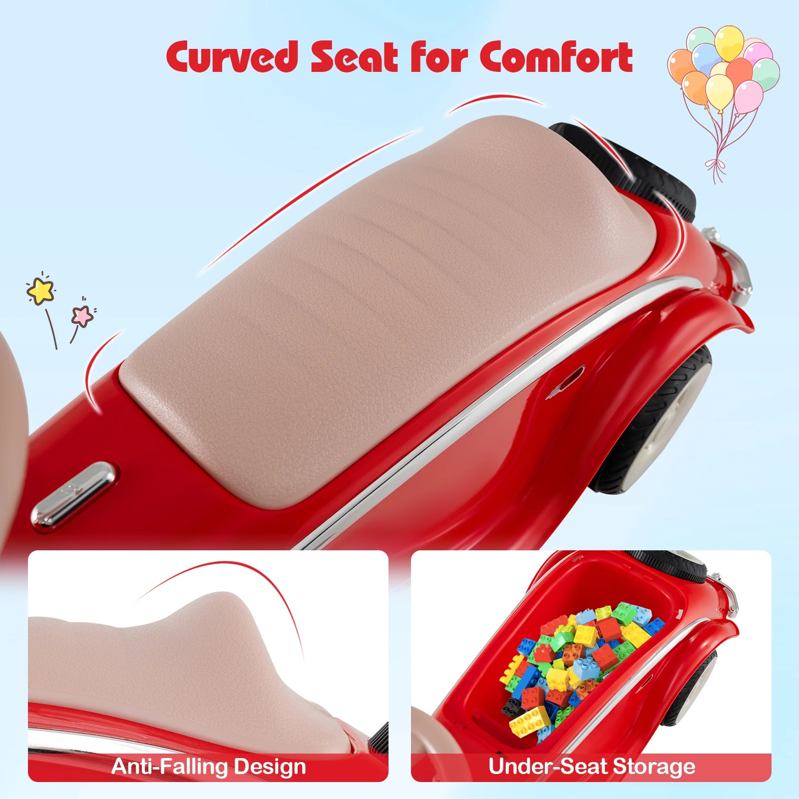 Toddler Ride on Toy Classic Sliding Car with Horn and LED Headlight - Image 22