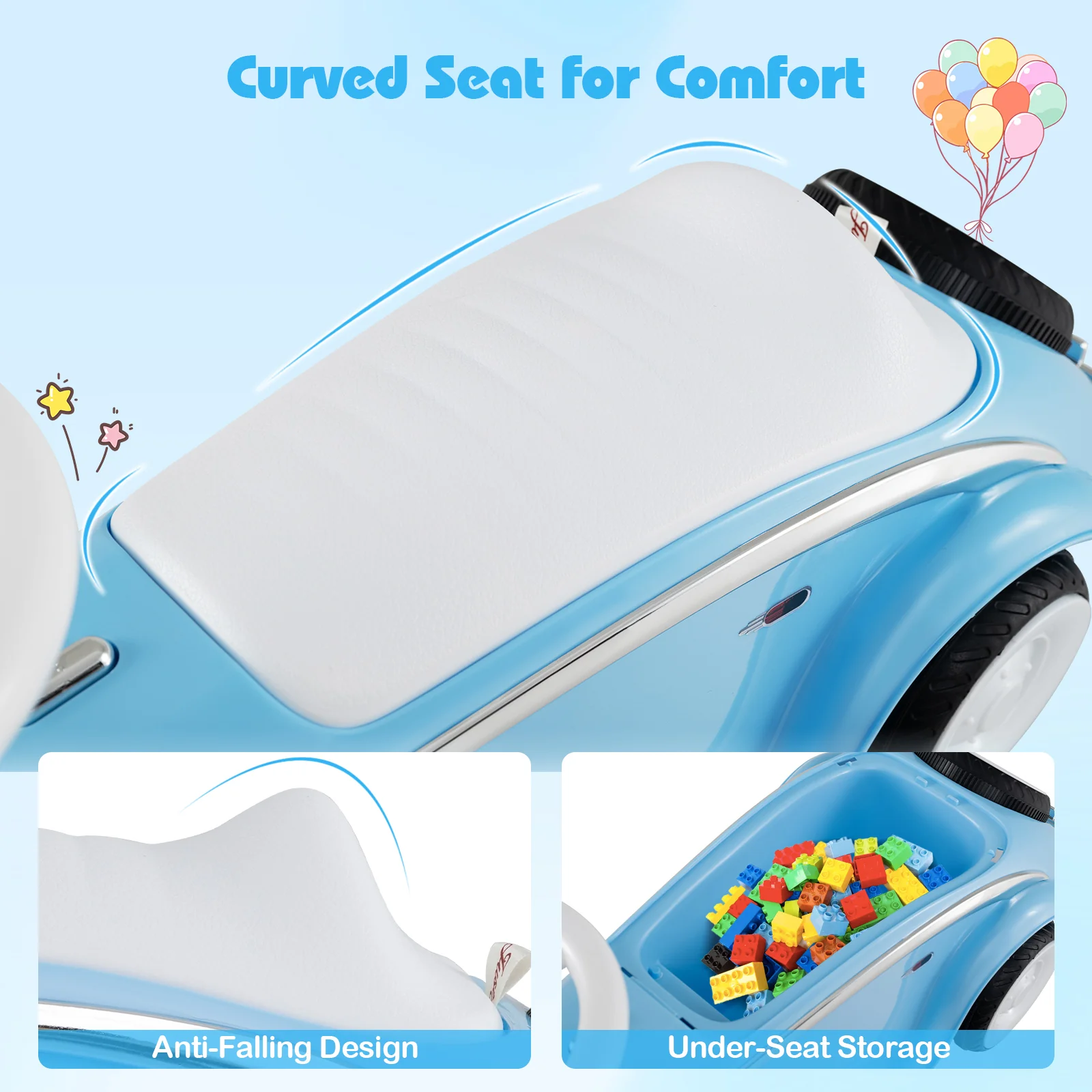 Toddler Ride on Toy Classic Sliding Car with Horn and LED Headlight - Image 8