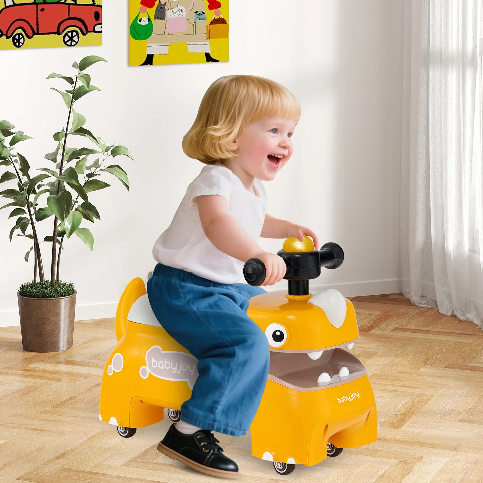 Toddler Ride on Toy Walking Sliding Car with Lights and Music - Image 17