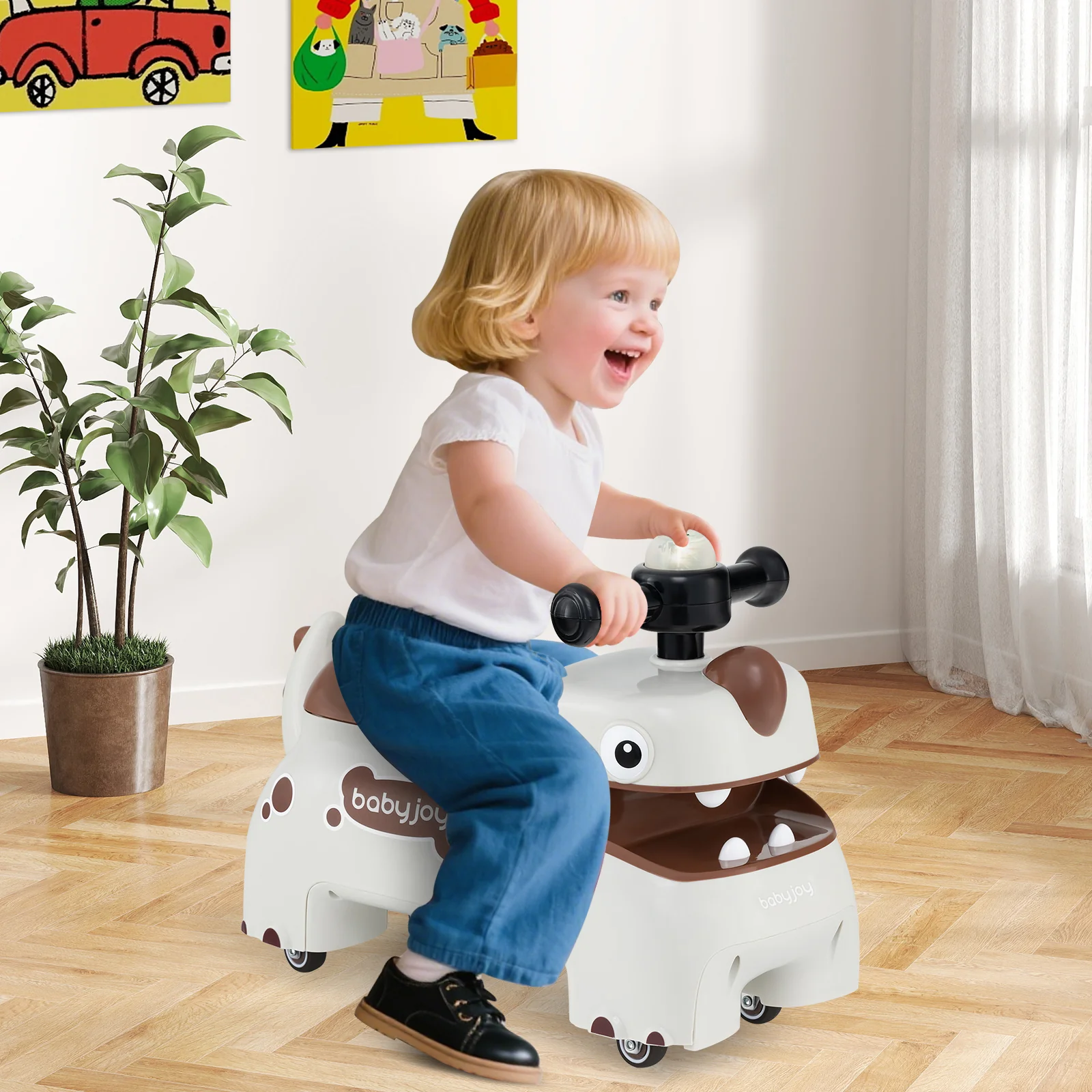 Toddler Ride on Toy Walking Sliding Car with Lights and Music - Image 25