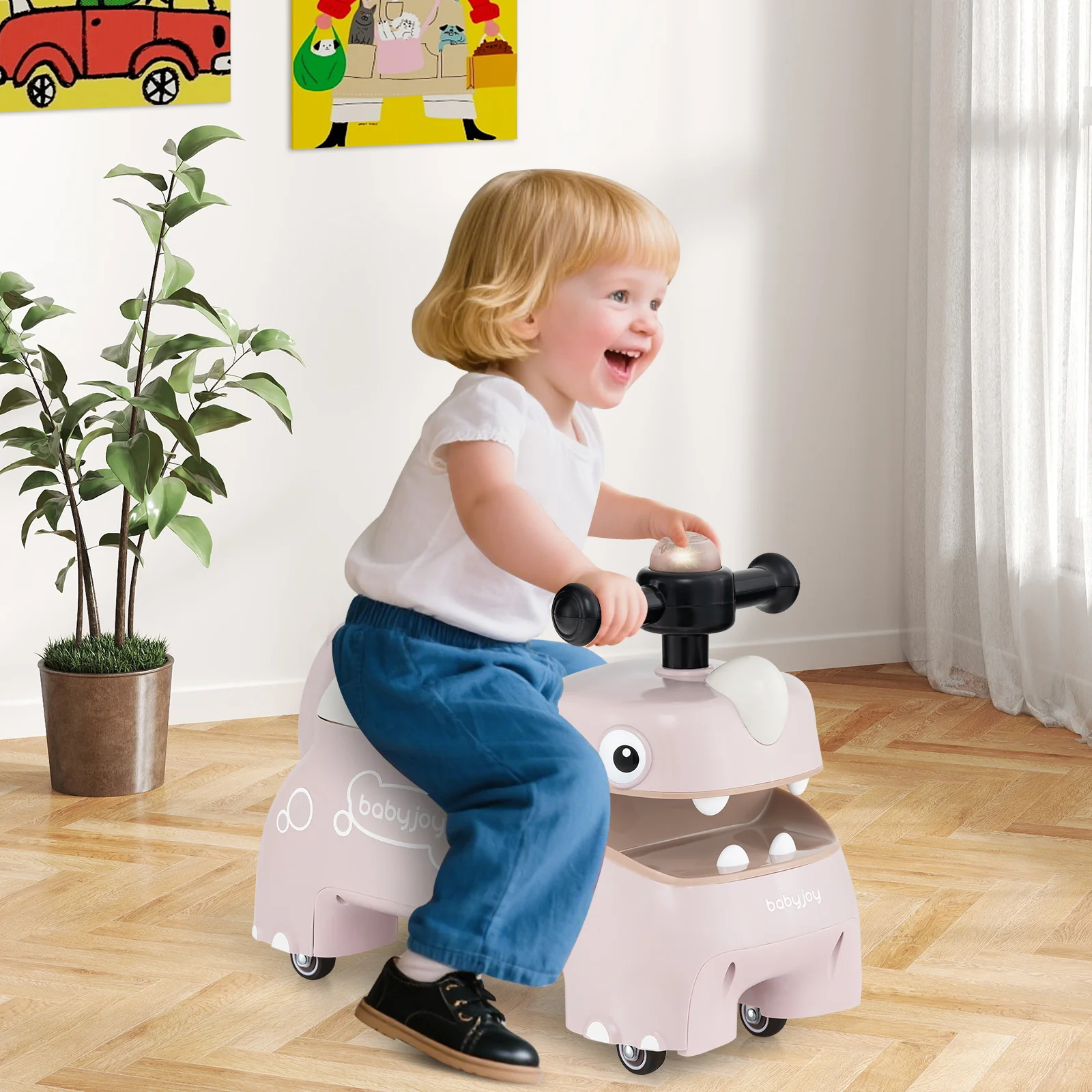Toddler Ride on Toy Walking Sliding Car with Lights and Music - Image 9