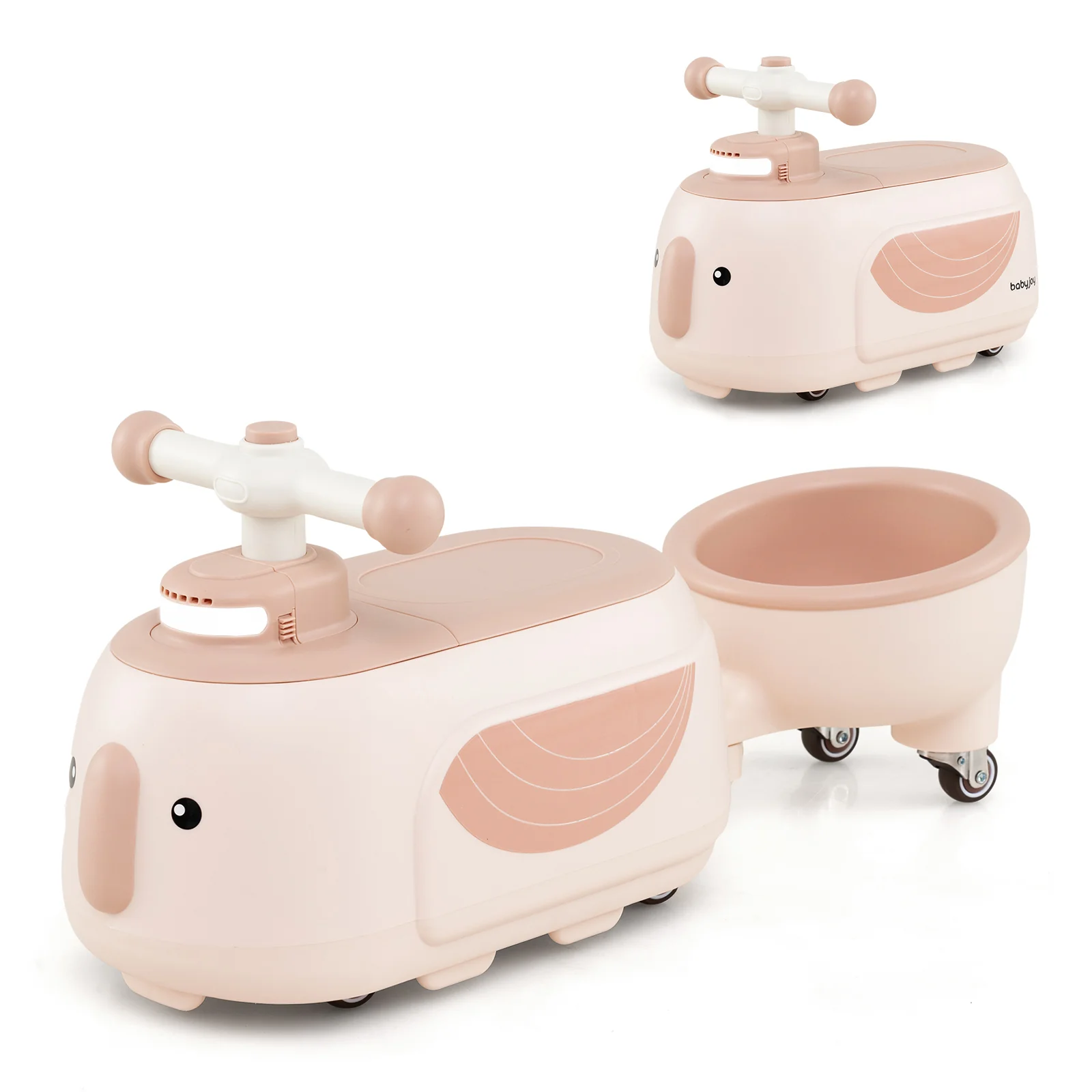 Toddler Ride on Toy with Trailer and Light Music - Image 6