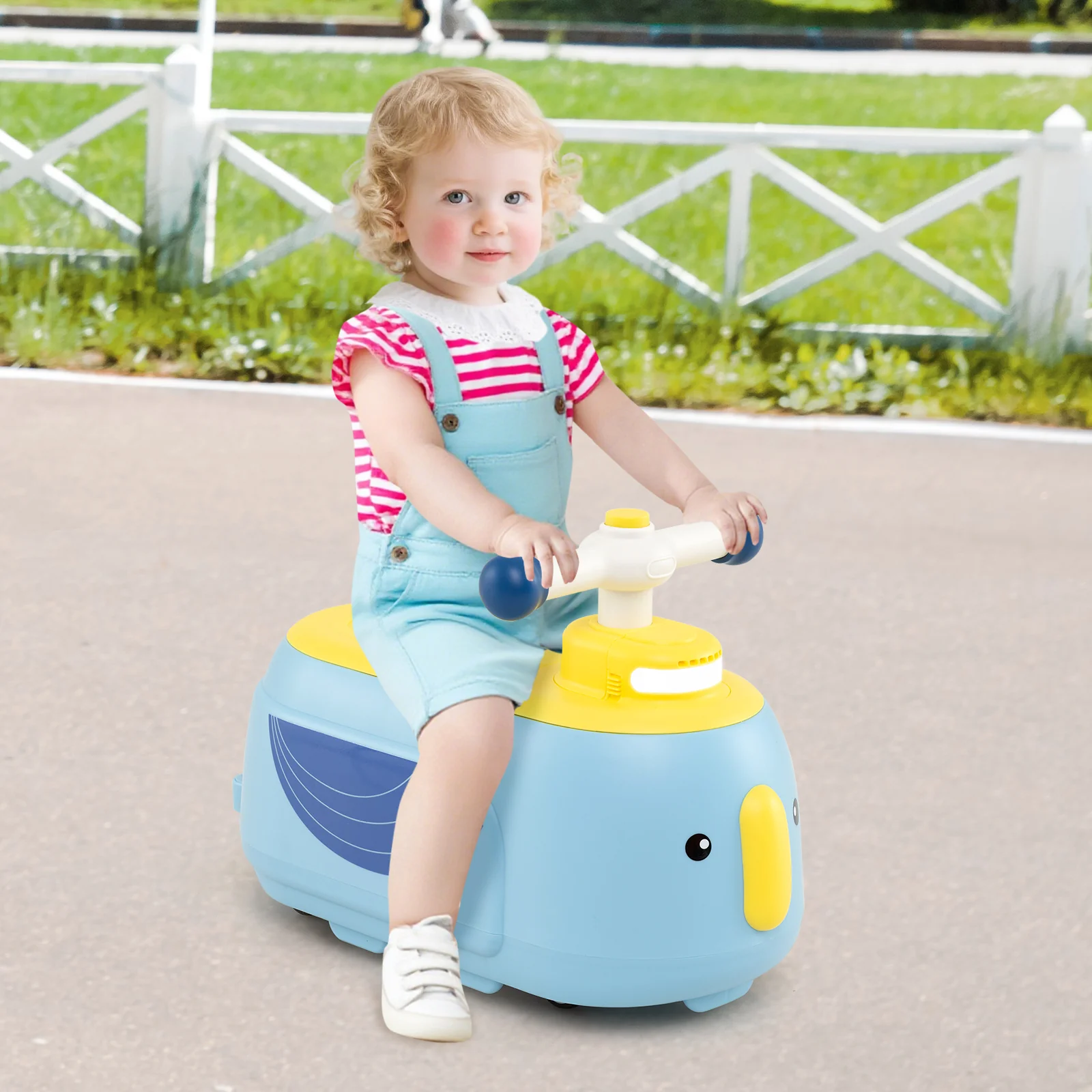 Toddler Ride on Toy with Trailer and Light Music - Image 9