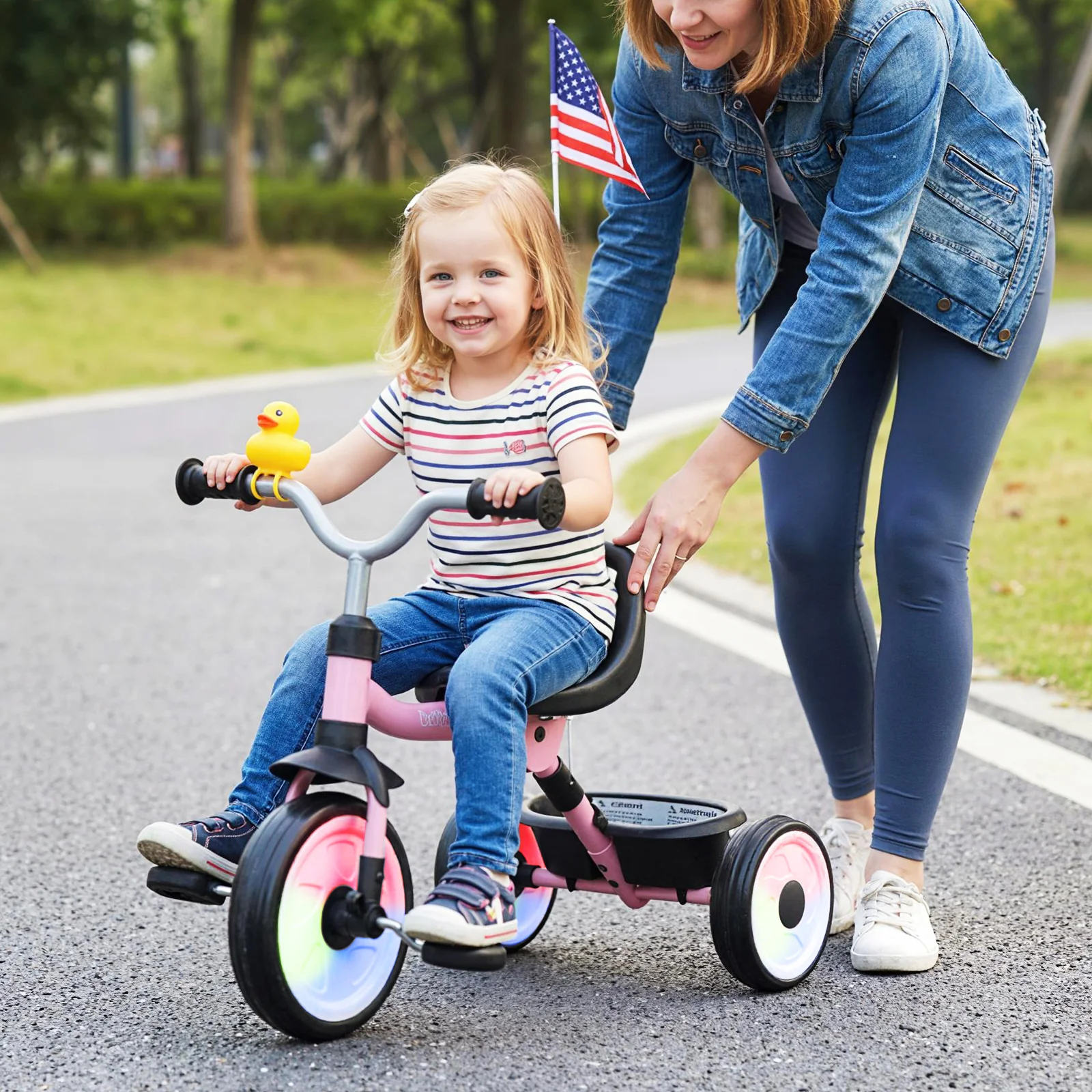 Toddler Tricycle with 3-Position Seat and Storage Basket for Kids - Image 9