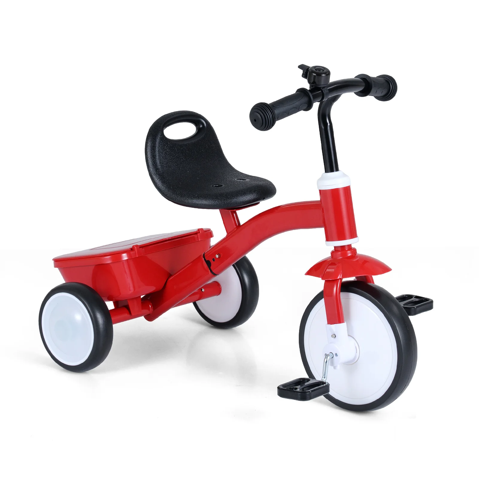 Toddler Tricycle with Glowing Wheels and 4-Level Adjustable Seat - Image 3