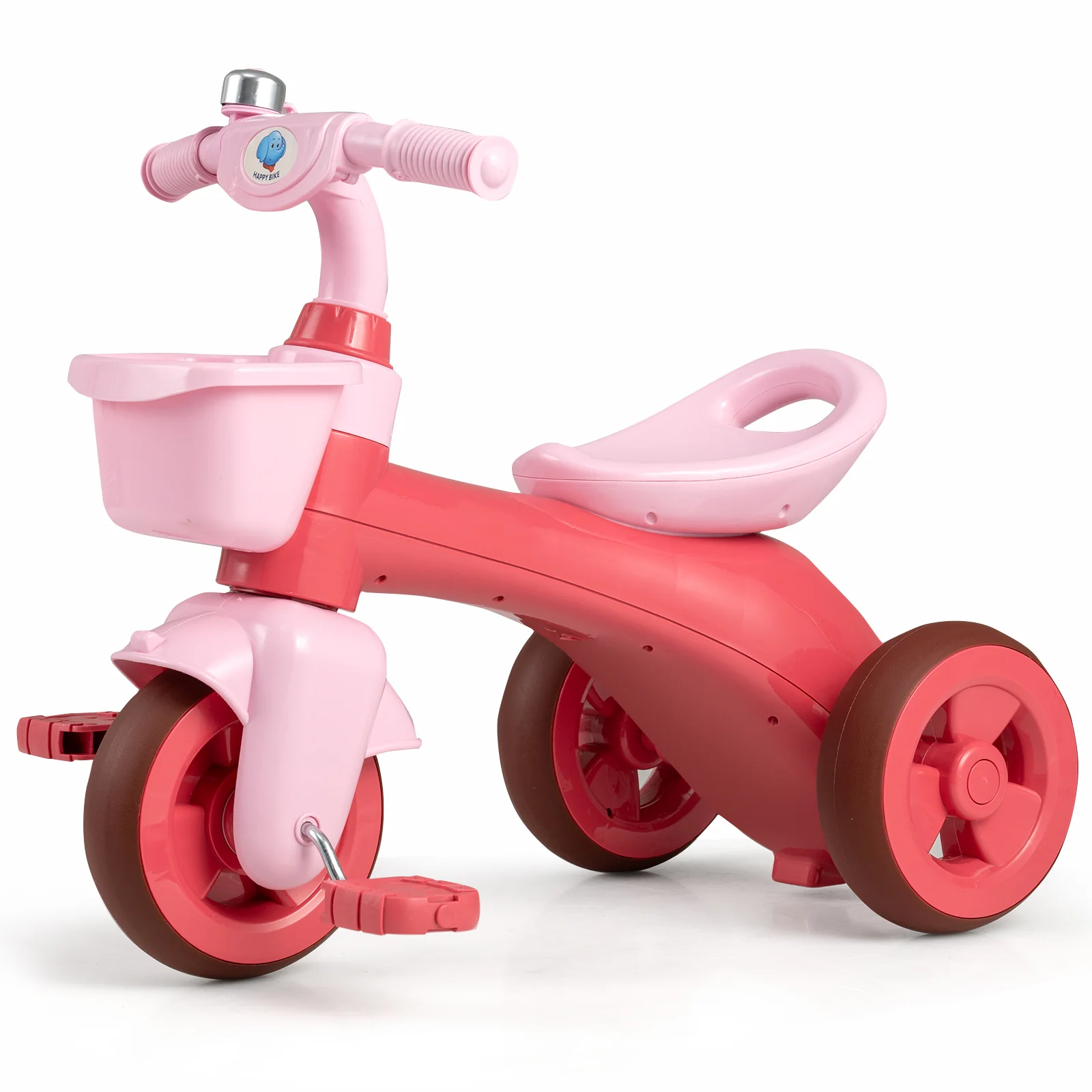 Toddler Tricycle with Limited Steering with Front Baskets and Bell - Image 3