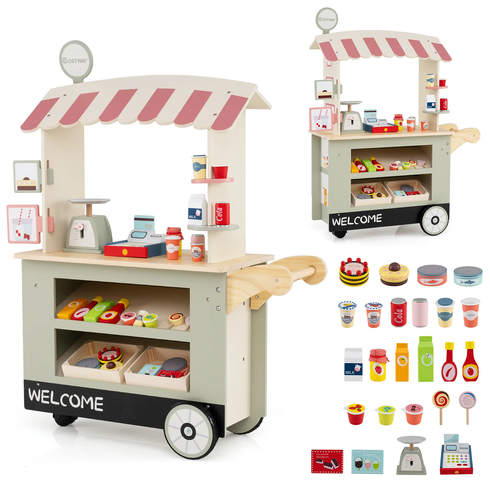 Toy Cart Play Set with POS Machine and Lovely Scale - Image 11