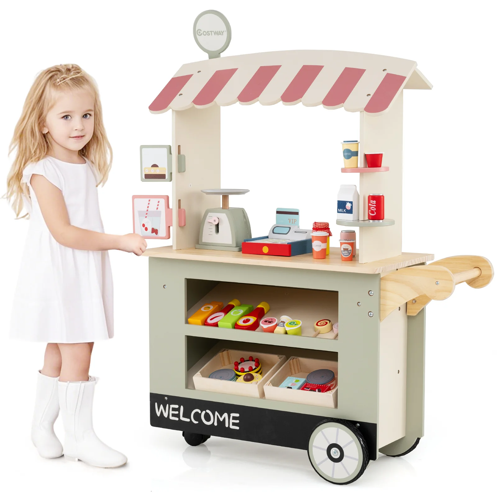Toy Cart Play Set with POS Machine and Lovely Scale - Image 12