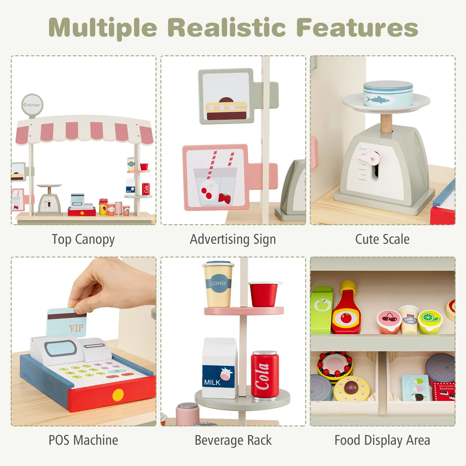 Toy Cart Play Set with POS Machine and Lovely Scale - Image 14