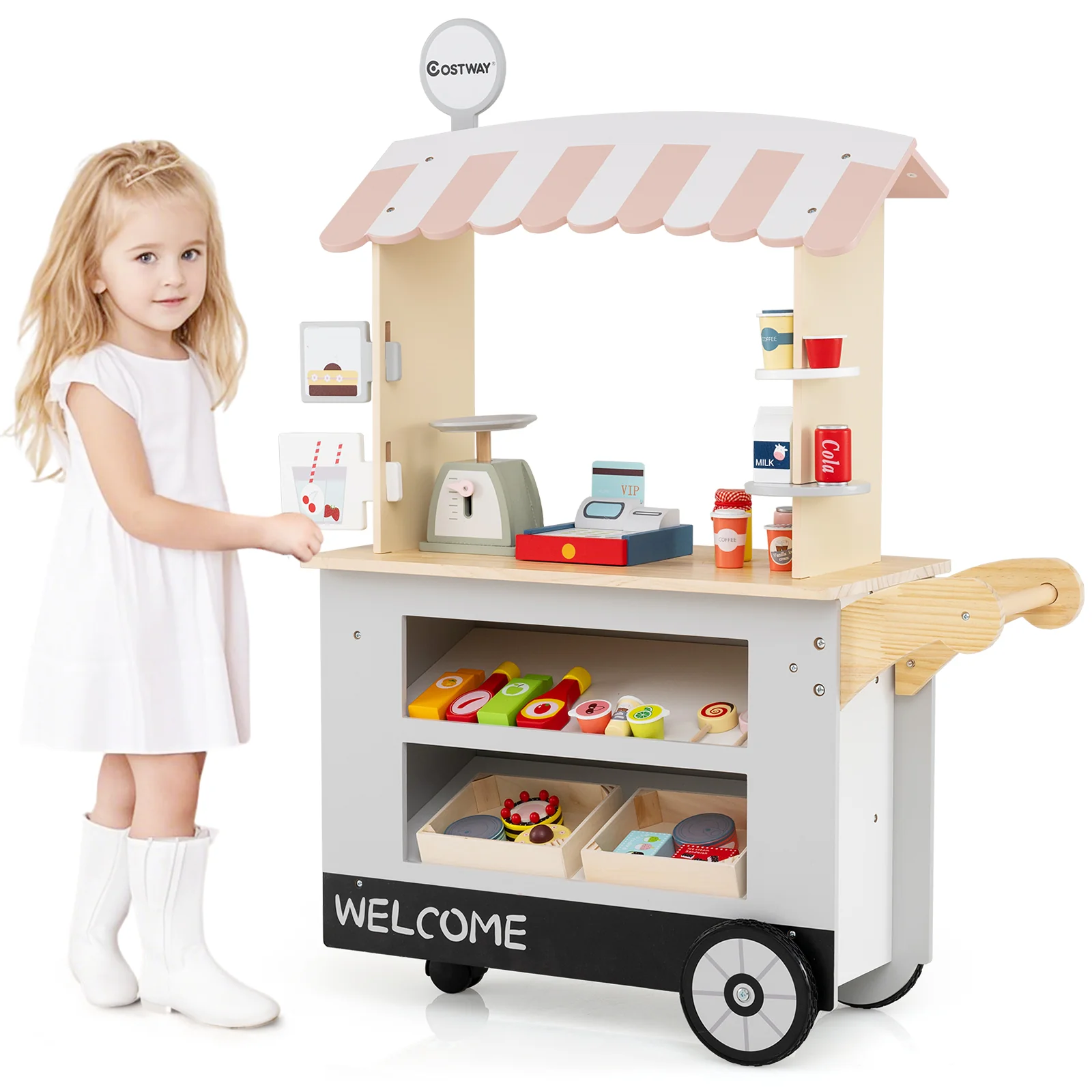 Toy Cart Play Set with POS Machine and Lovely Scale - Image 20