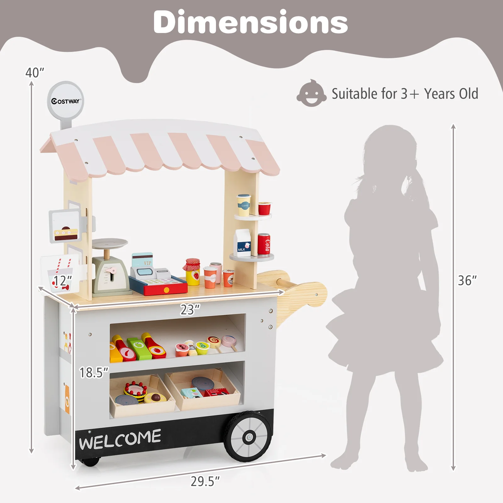 Toy Cart Play Set with POS Machine and Lovely Scale - Image 21