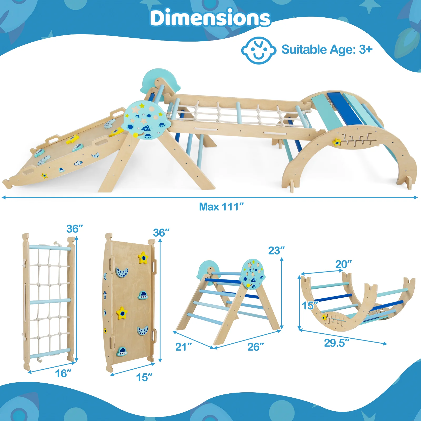 Triangle Set 8-in-1 Foldable Baby Climbing Toys Unicorn Theme - Image 11