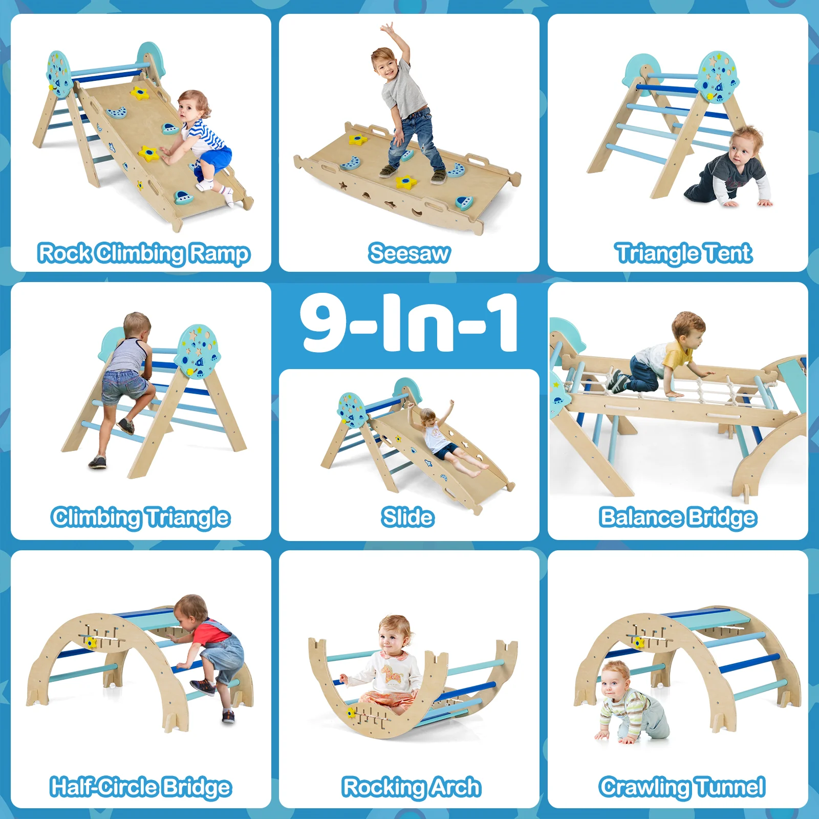 Triangle Set 8-in-1 Foldable Baby Climbing Toys Unicorn Theme - Image 12
