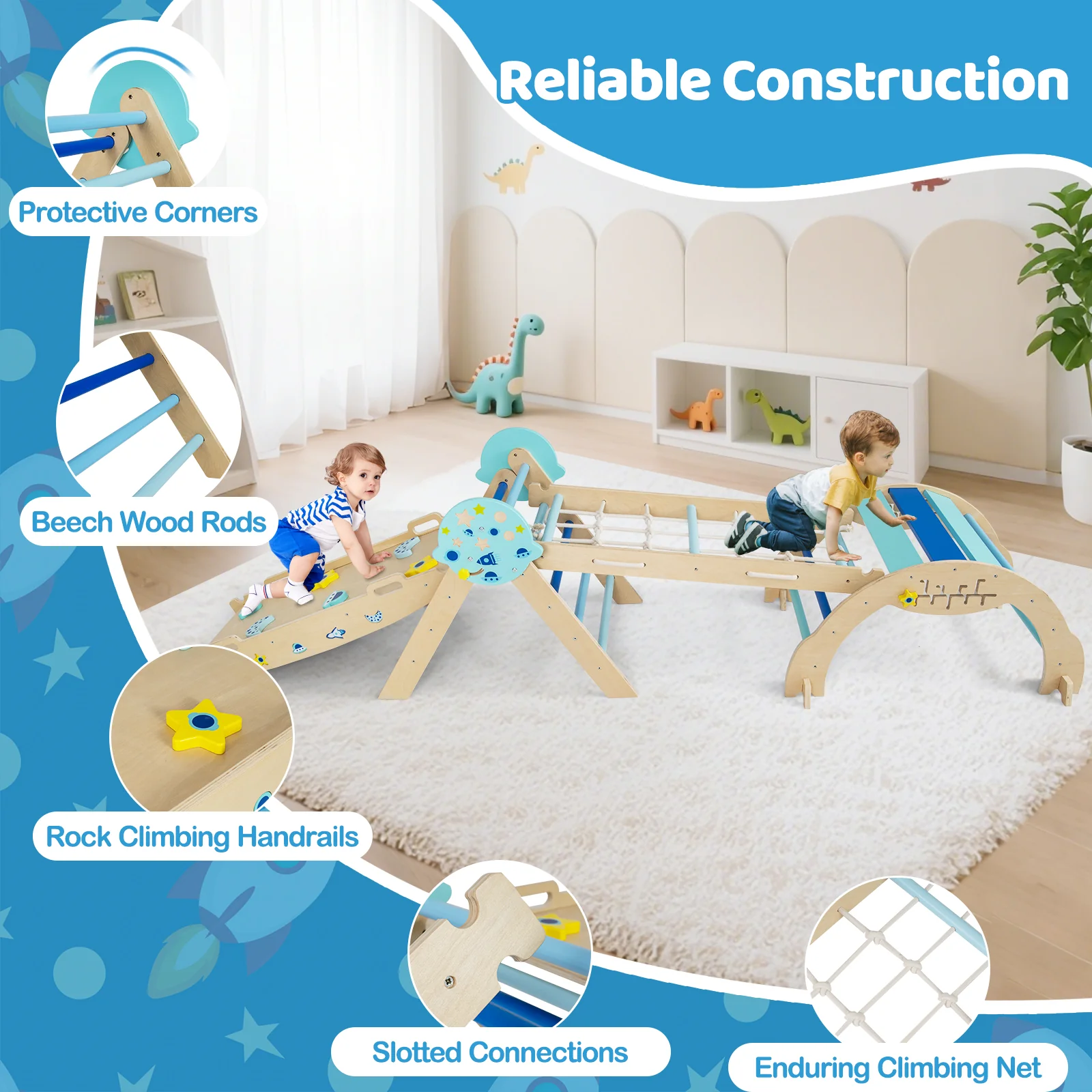 Triangle Set 8-in-1 Foldable Baby Climbing Toys Unicorn Theme - Image 14