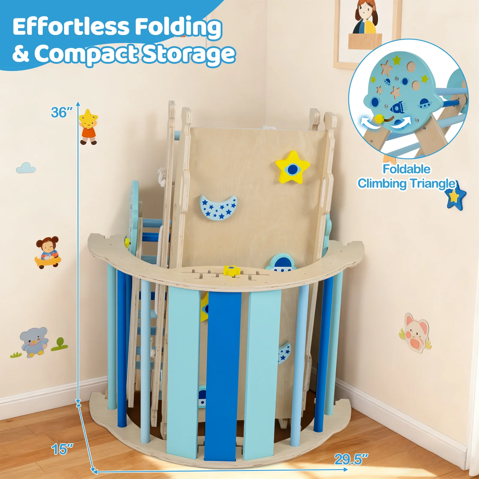 Triangle Set 8-in-1 Foldable Baby Climbing Toys Unicorn Theme - Image 15