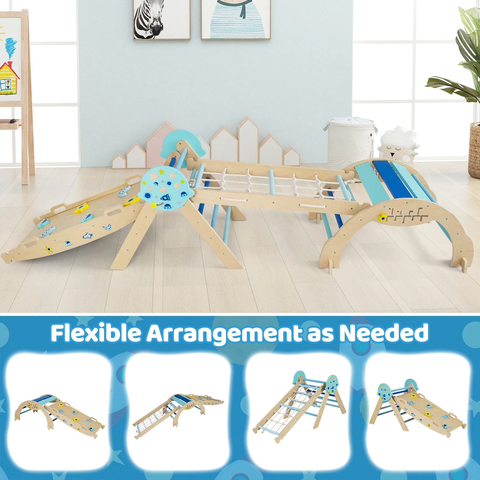 Triangle Set 8-in-1 Foldable Baby Climbing Toys Unicorn Theme - Image 16