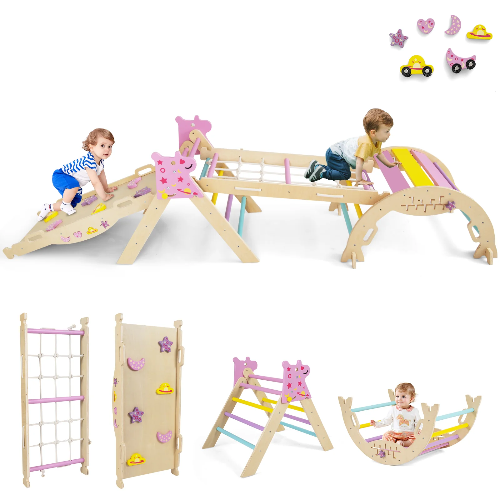 Triangle Set 8-in-1 Foldable Baby Climbing Toys Unicorn Theme - Image 2