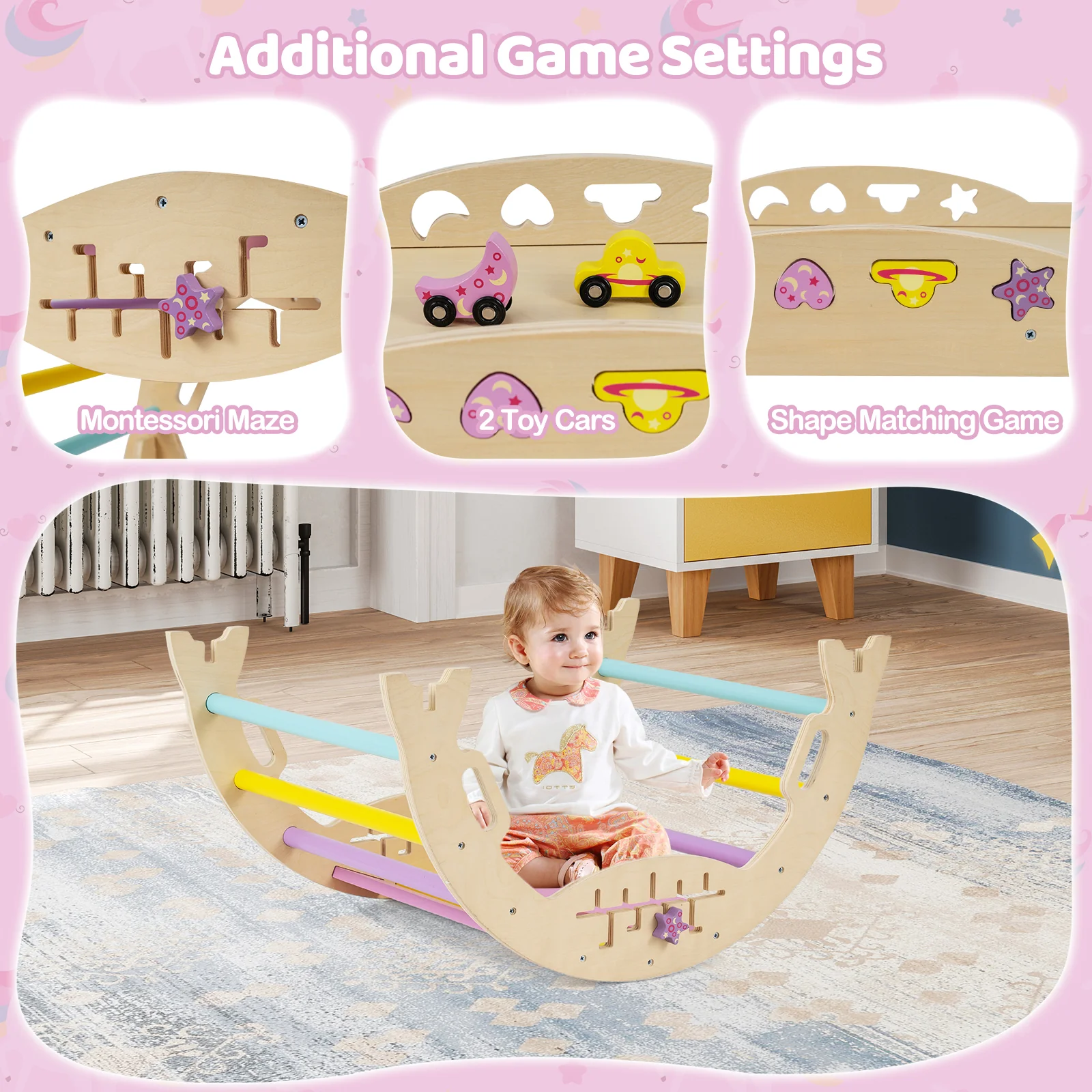 Triangle Set 8-in-1 Foldable Baby Climbing Toys Unicorn Theme - Image 5