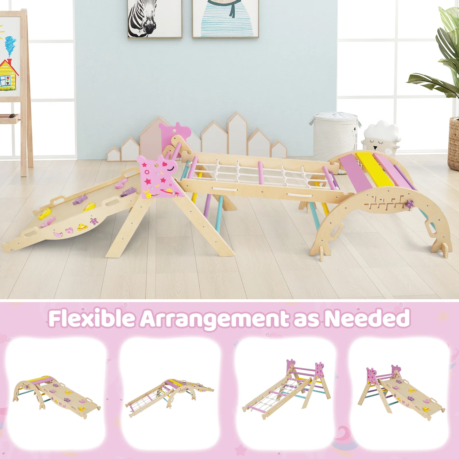 Triangle Set 8-in-1 Foldable Baby Climbing Toys Unicorn Theme - Image 8