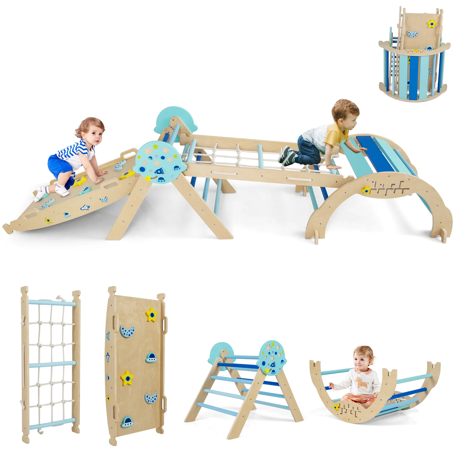 Triangle Set 8-in-1 Foldable Baby Climbing Toys Unicorn Theme - Image 9