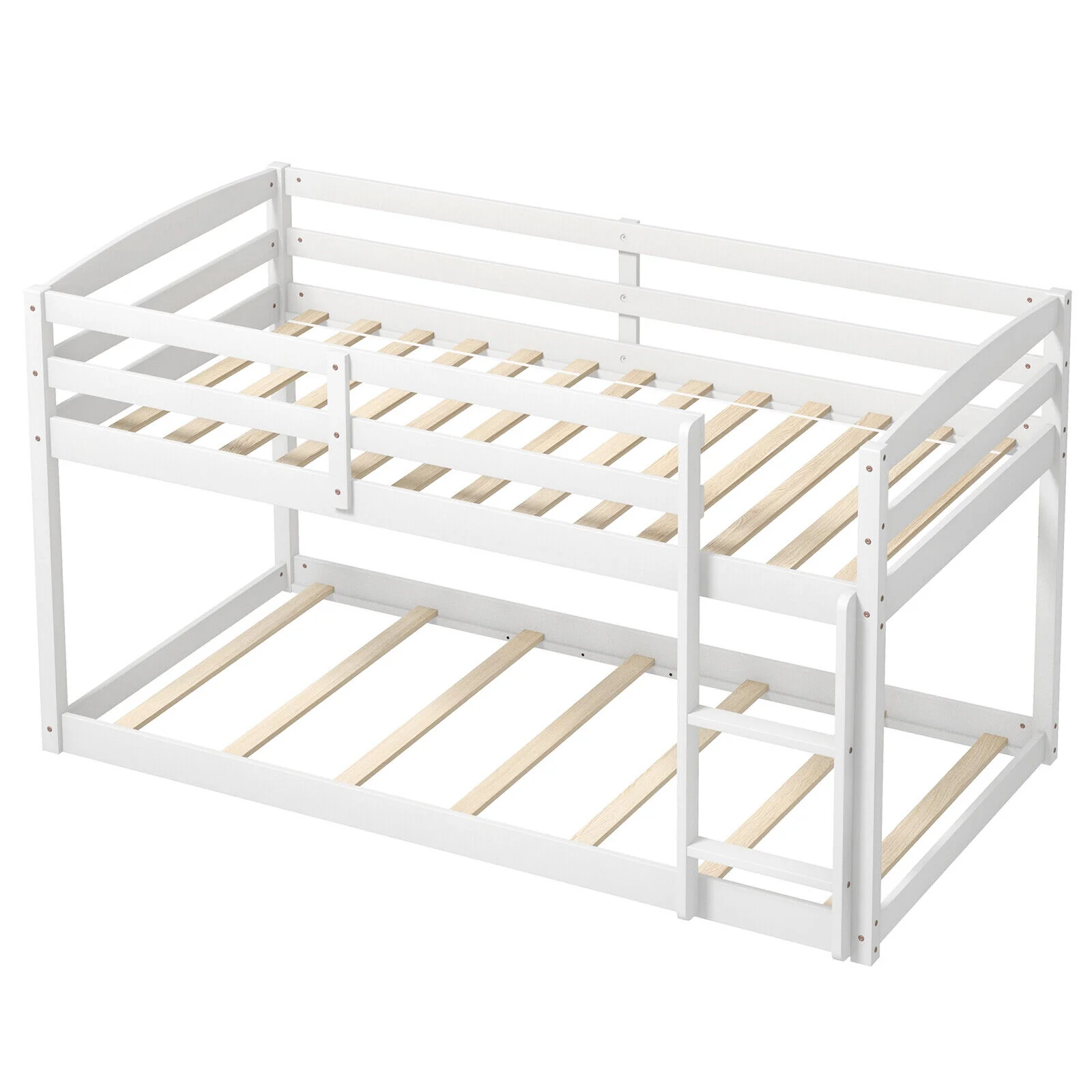 Twin Size Bunk Bed with High Guardrails and Integrated Ladder - Image 11