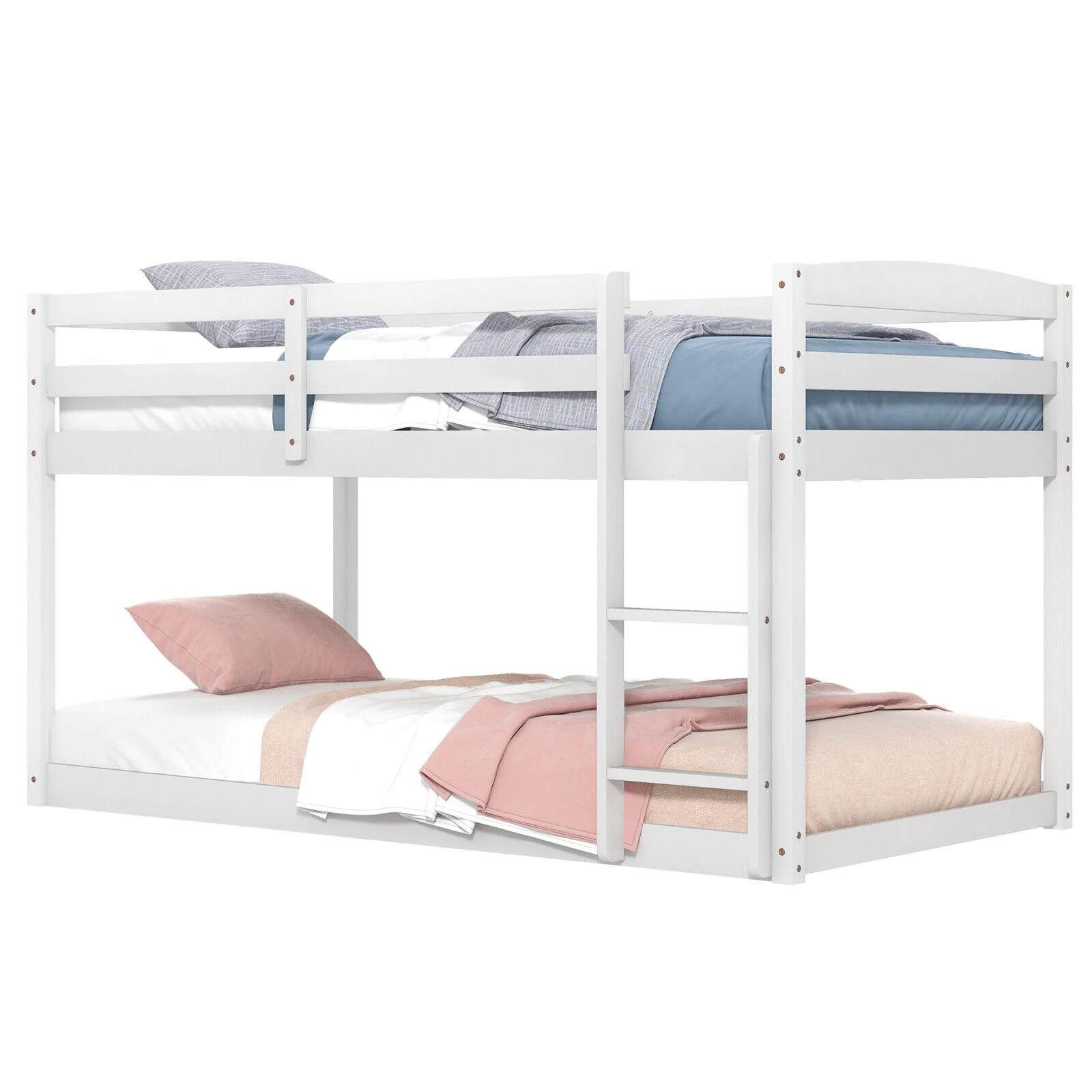 Twin Size Bunk Bed with High Guardrails and Integrated Ladder - Image 12
