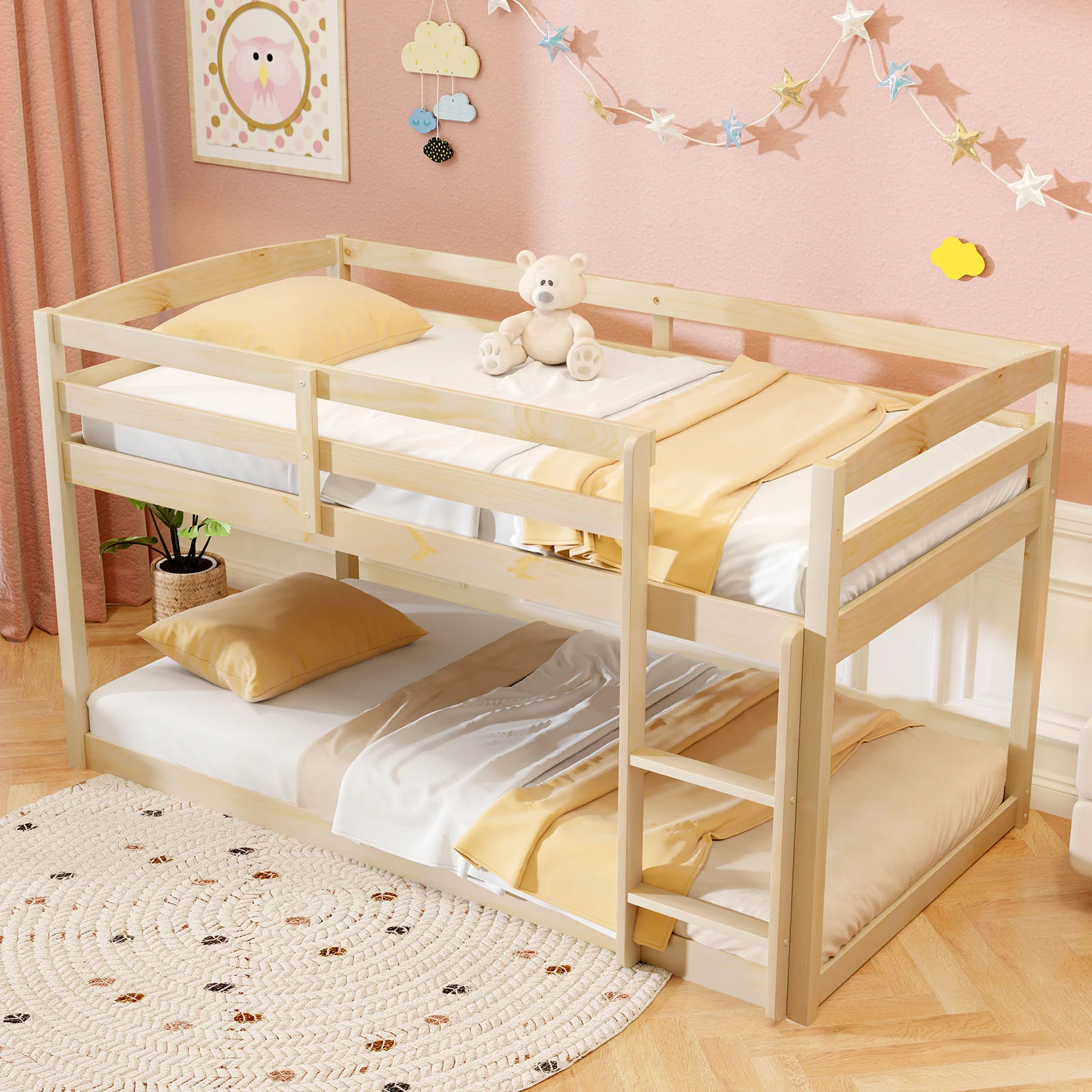 Twin Size Bunk Bed with High Guardrails and Integrated Ladder - Image 18