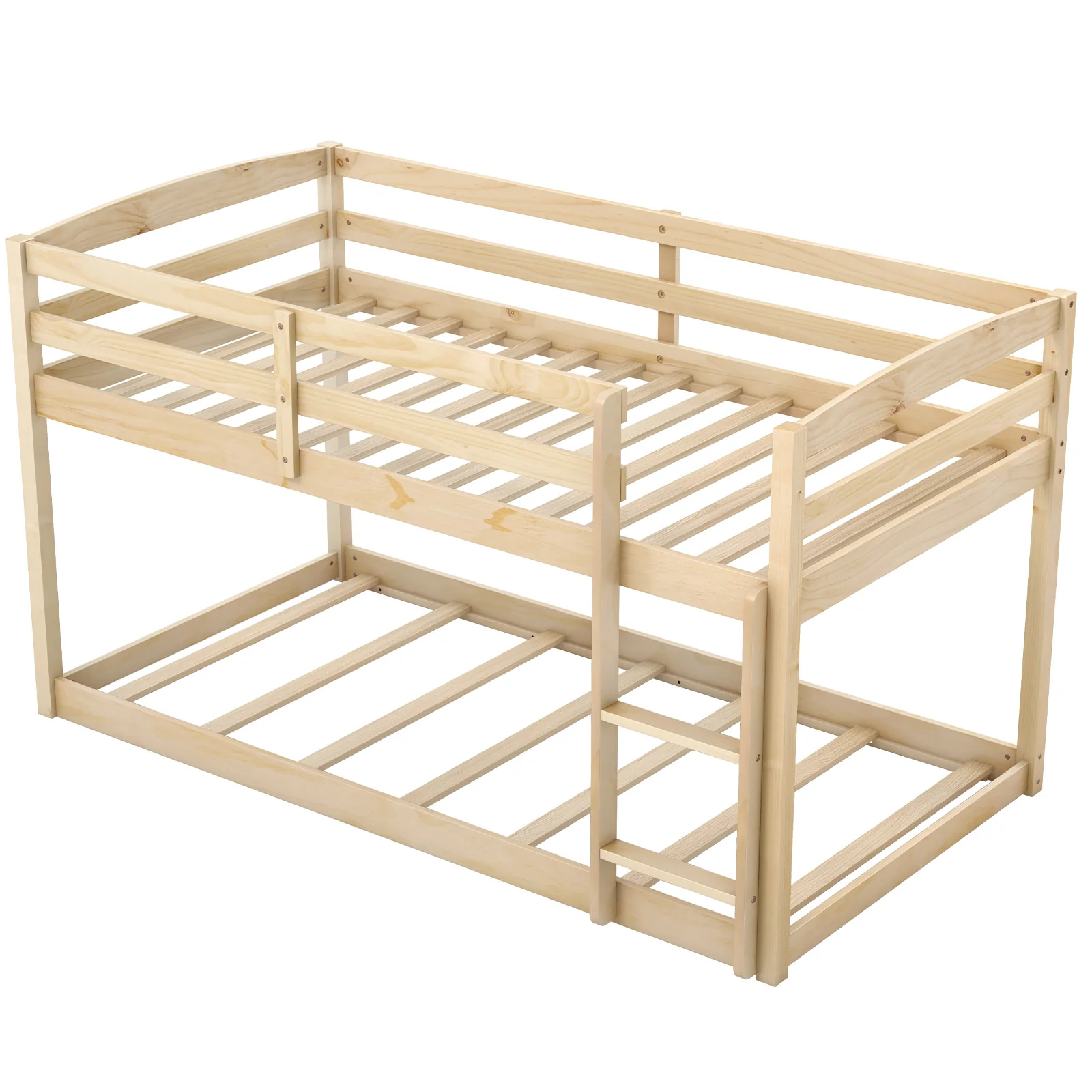 Twin Size Bunk Bed with High Guardrails and Integrated Ladder - Image 19
