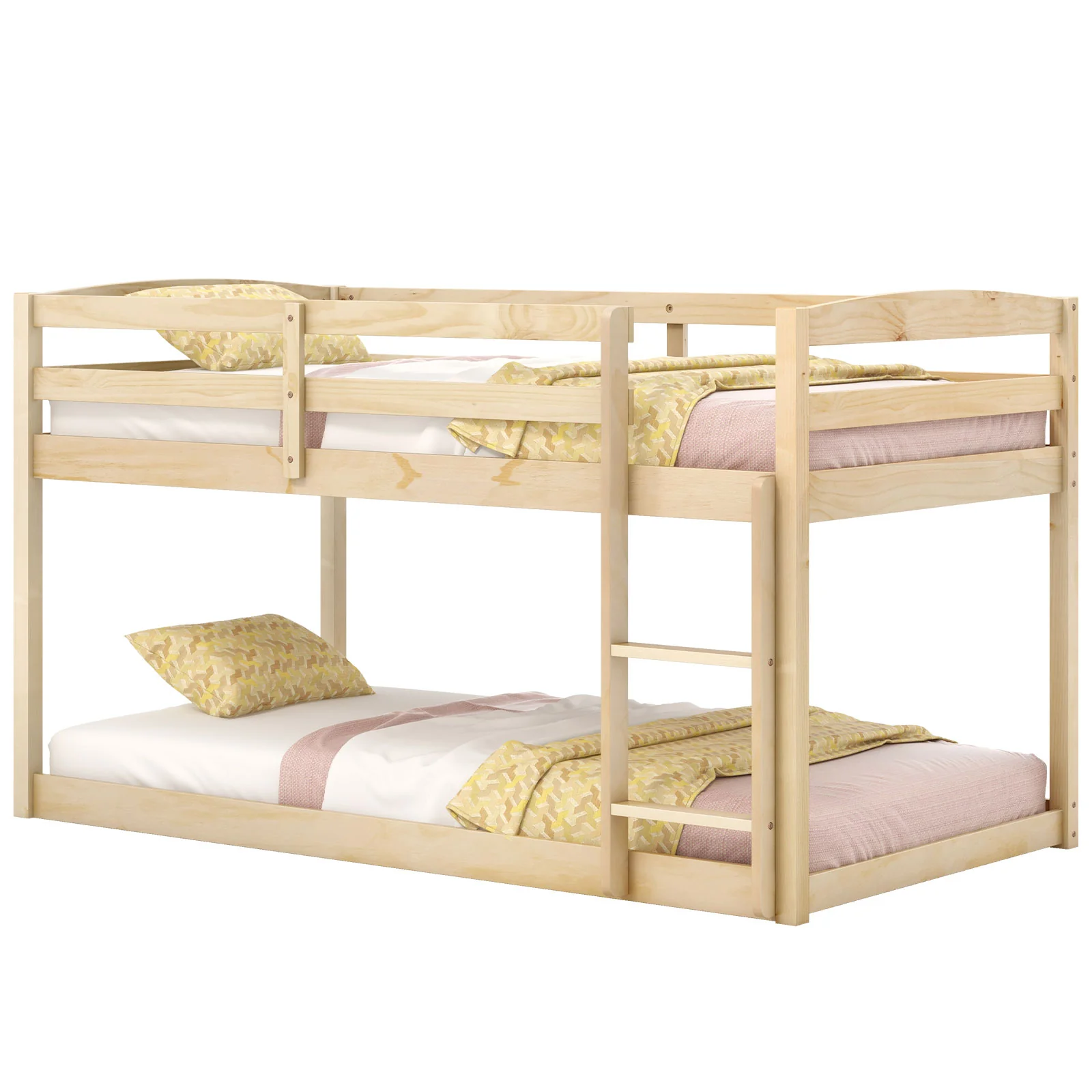 Twin Size Bunk Bed with High Guardrails and Integrated Ladder - Image 20
