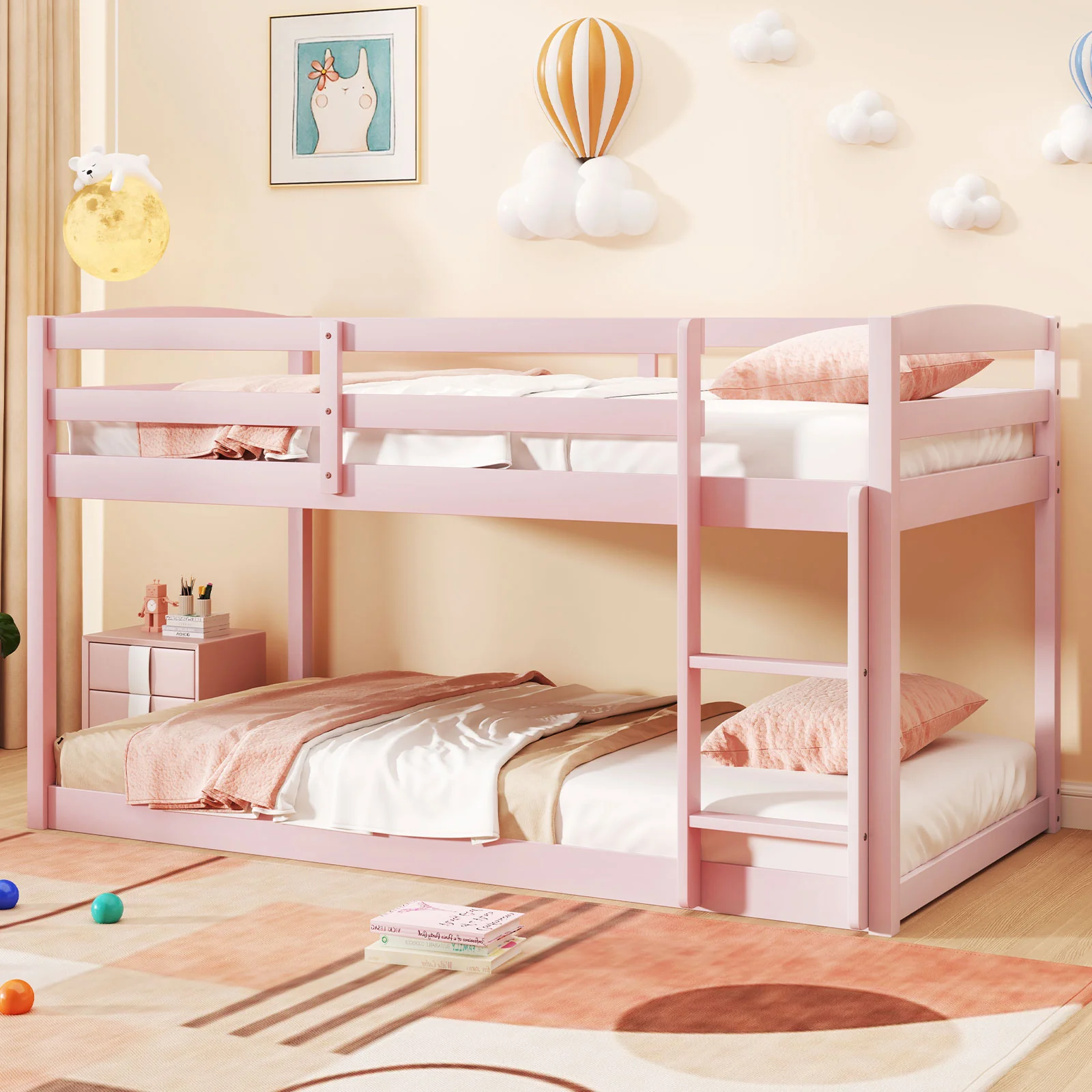 Twin Size Bunk Bed with High Guardrails and Integrated Ladder - Image 25