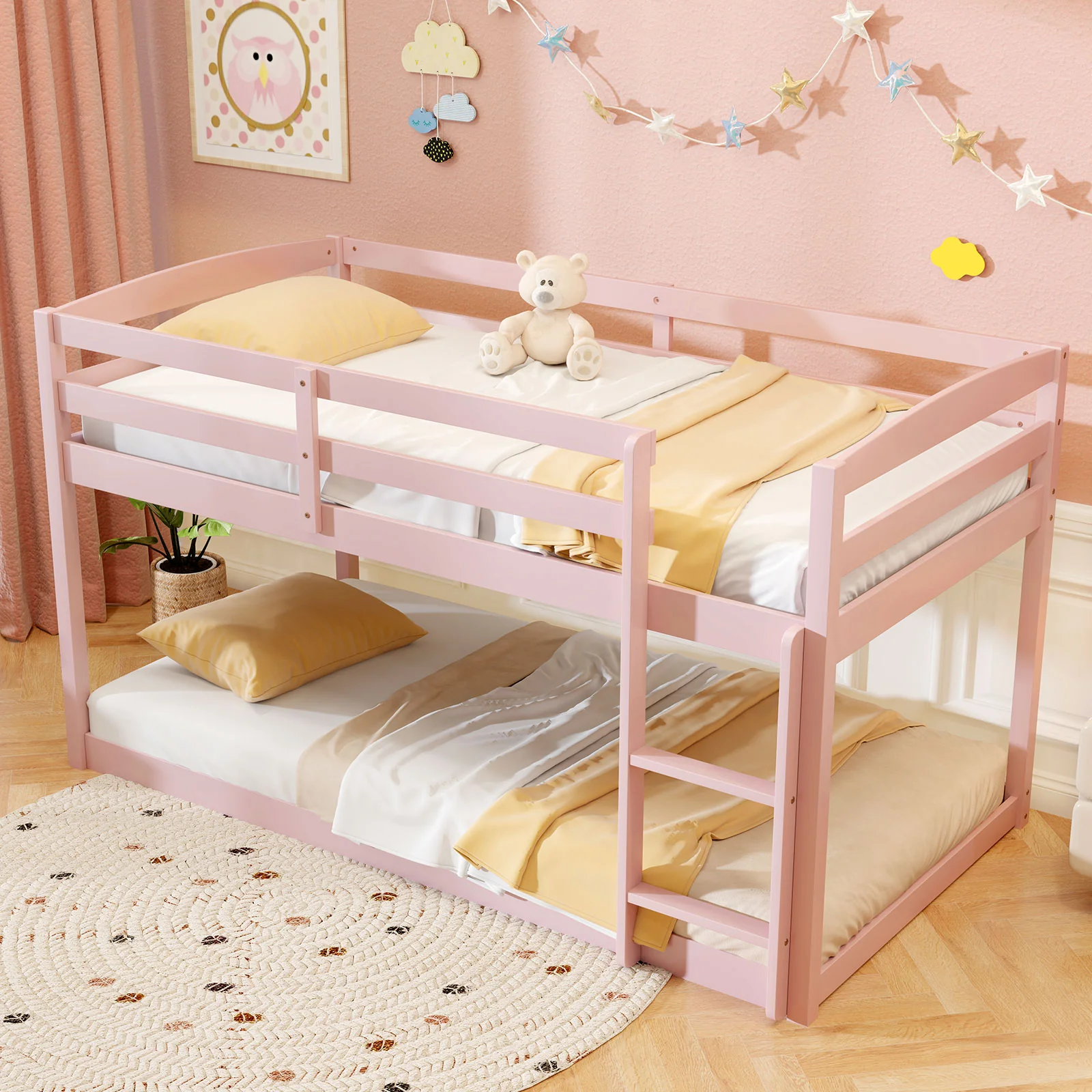 Twin Size Bunk Bed with High Guardrails and Integrated Ladder - Image 26